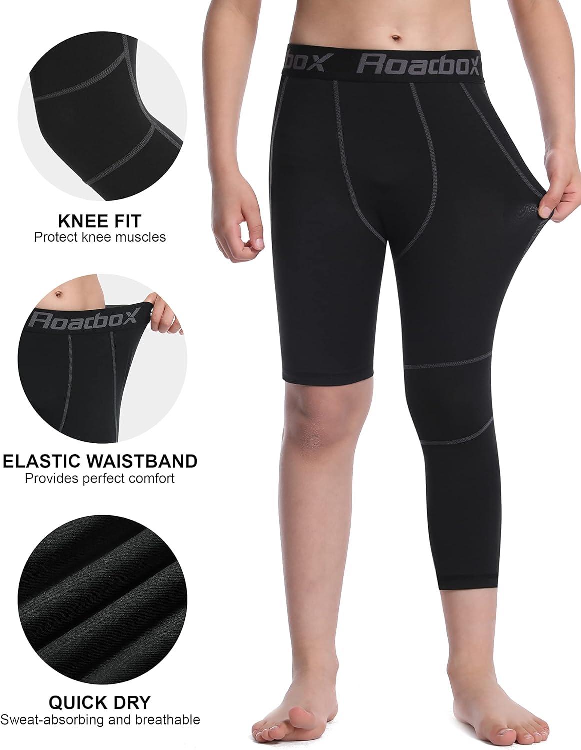 HomyComy Men's Compression Tights With Pocket - 3/4 Length Running & Basketball Leggings
