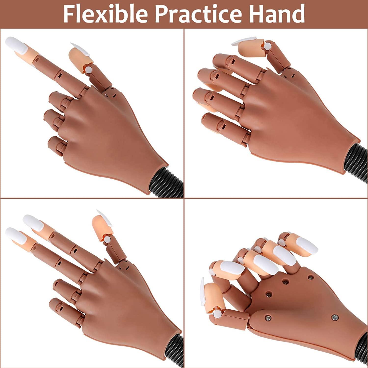 500x Nail Tips Art Training Hand Model Flexible Fake Hand Manicure Practice  Tool | eBay
