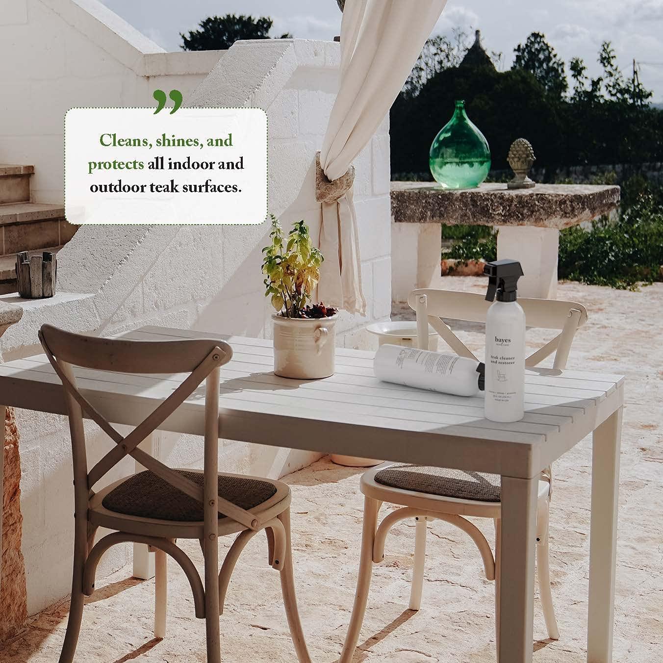 Bayes High Performance Teak Cleaner & Restorer Cleans, Shines, and