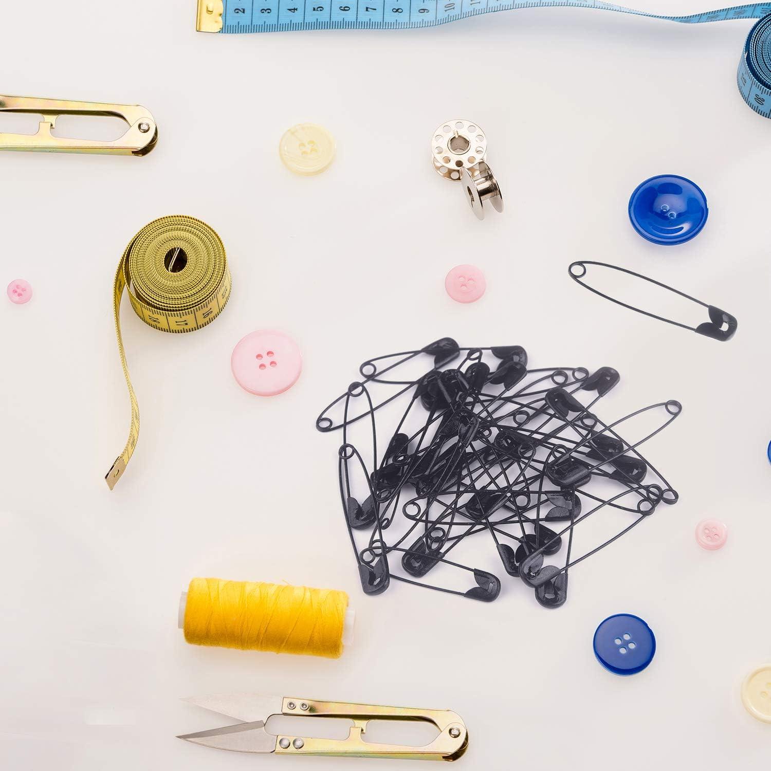 TUPARKA 5 Sizes Black Safety Pins Assorted 2555mm Small and Large