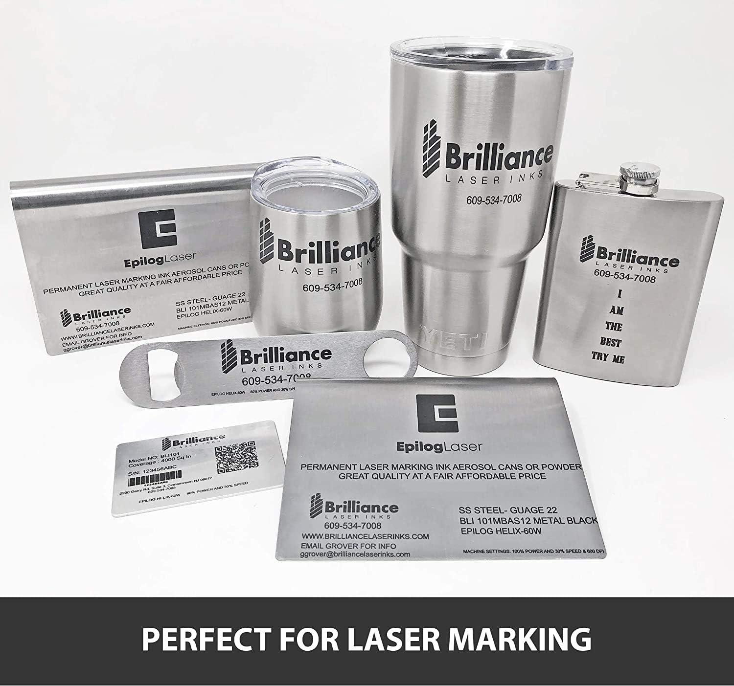LASER MARKING POWDER-Metals Marking - CO2 Laser - Fiber Laser - YAG 100%  Guarantee Durable Permanent High Contrast Brilliance Laser Inks -  BLI101MBPWD - 50 Grams(FOAM BRUSH INCLUDED)