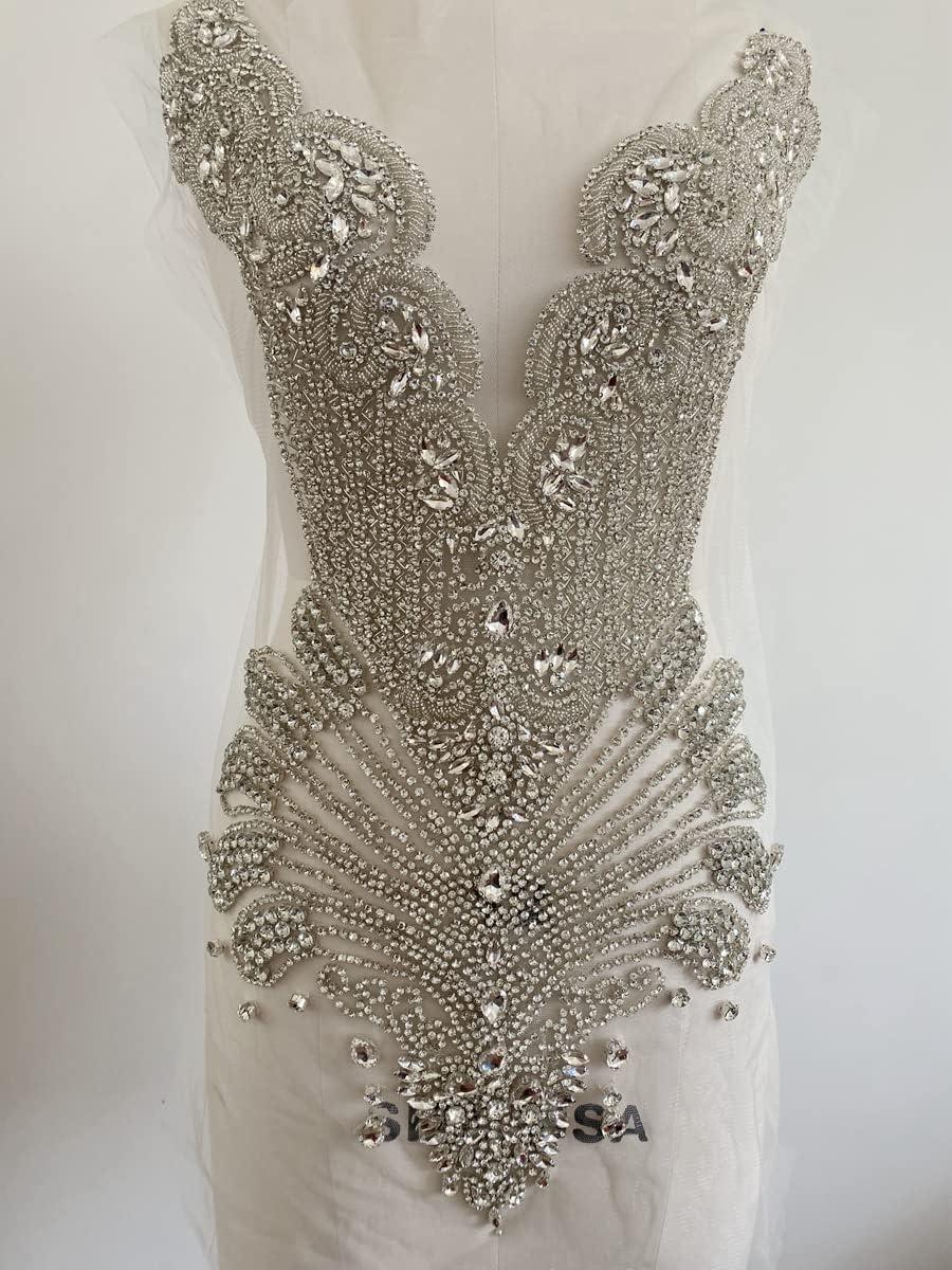 blue dress for baby girl Silver Beaded Dress with Rhinestone Corset XL main image 0