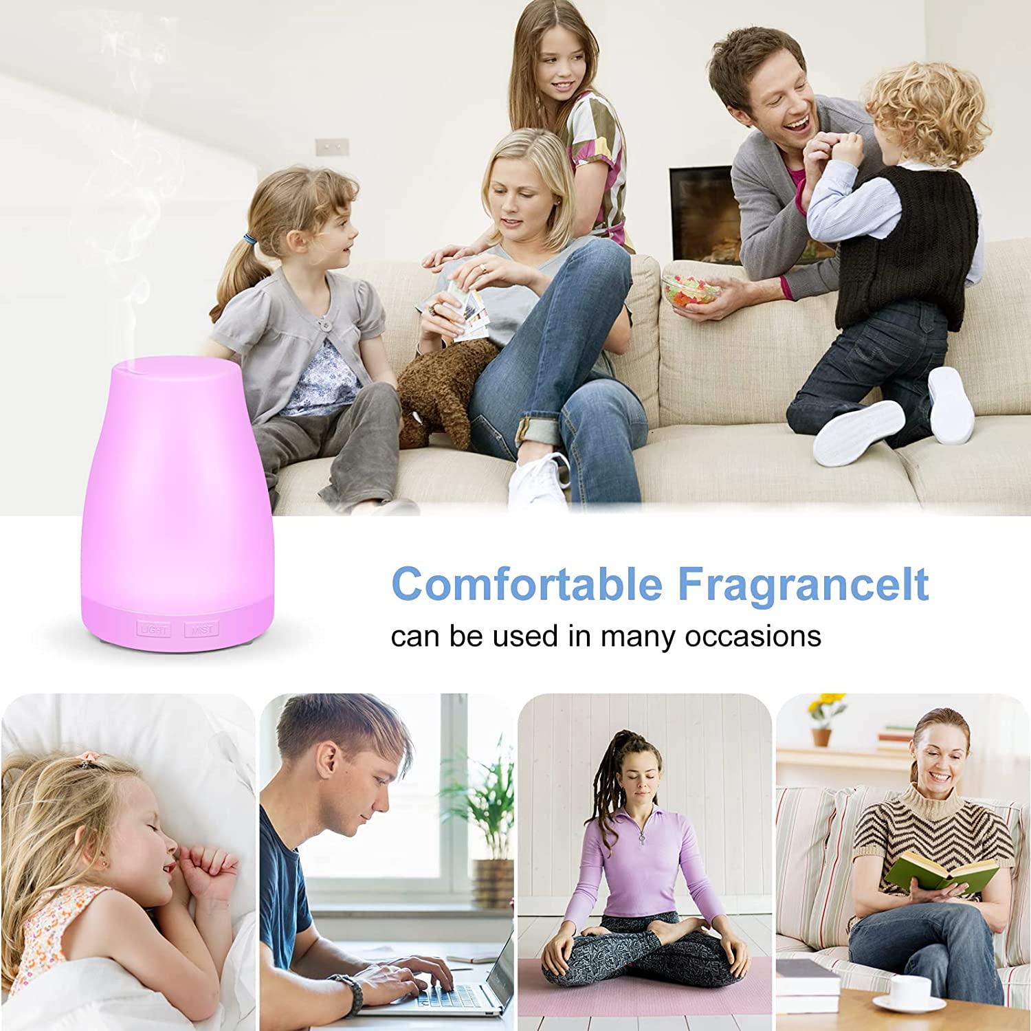 Diffuser, Homeweeks 300ml Colorful Essential Oil Diffuser with