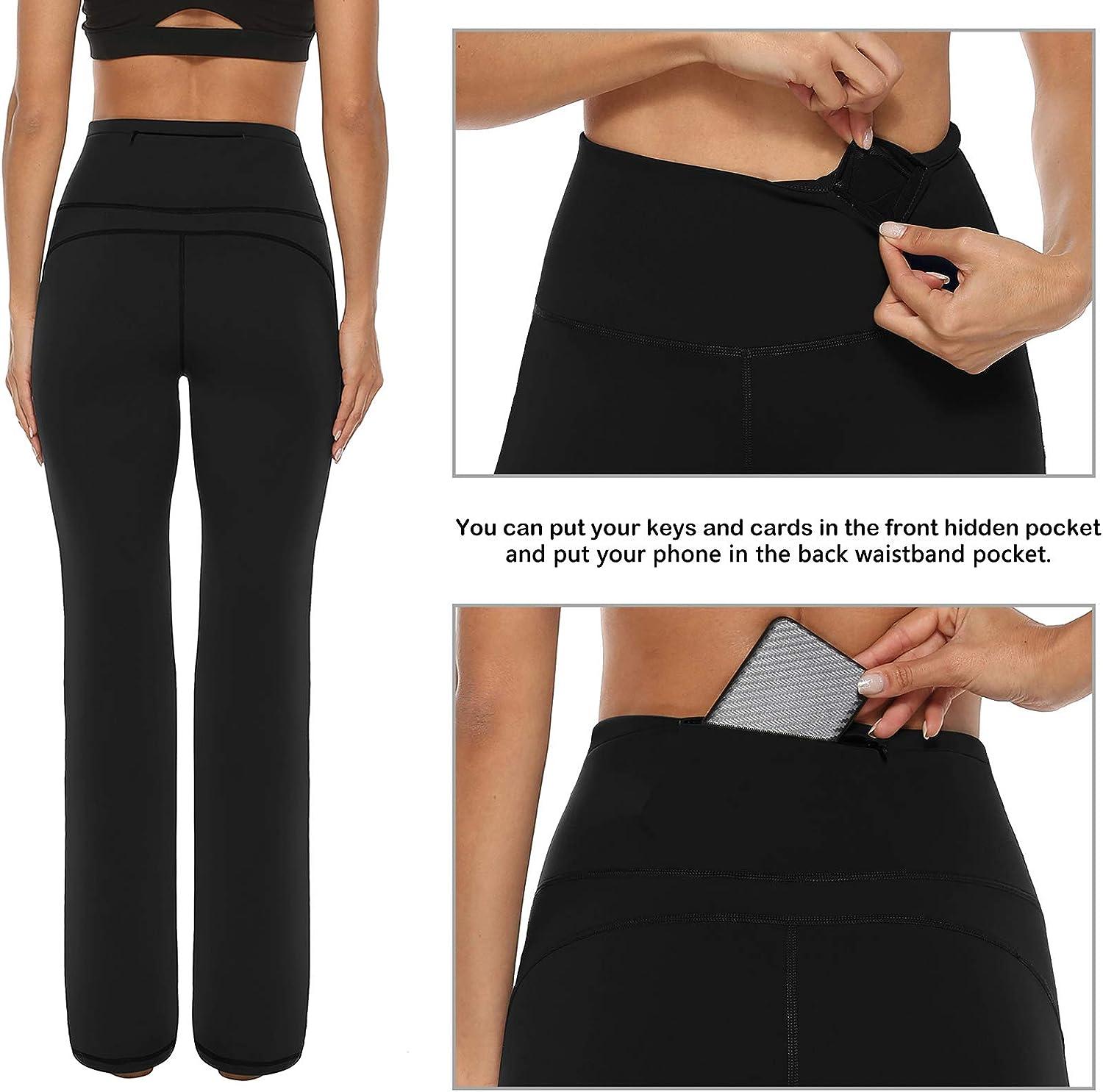 Women Bootcut Yoga Pants With Pockets High Waist Flare Casual Workout  Leggings
