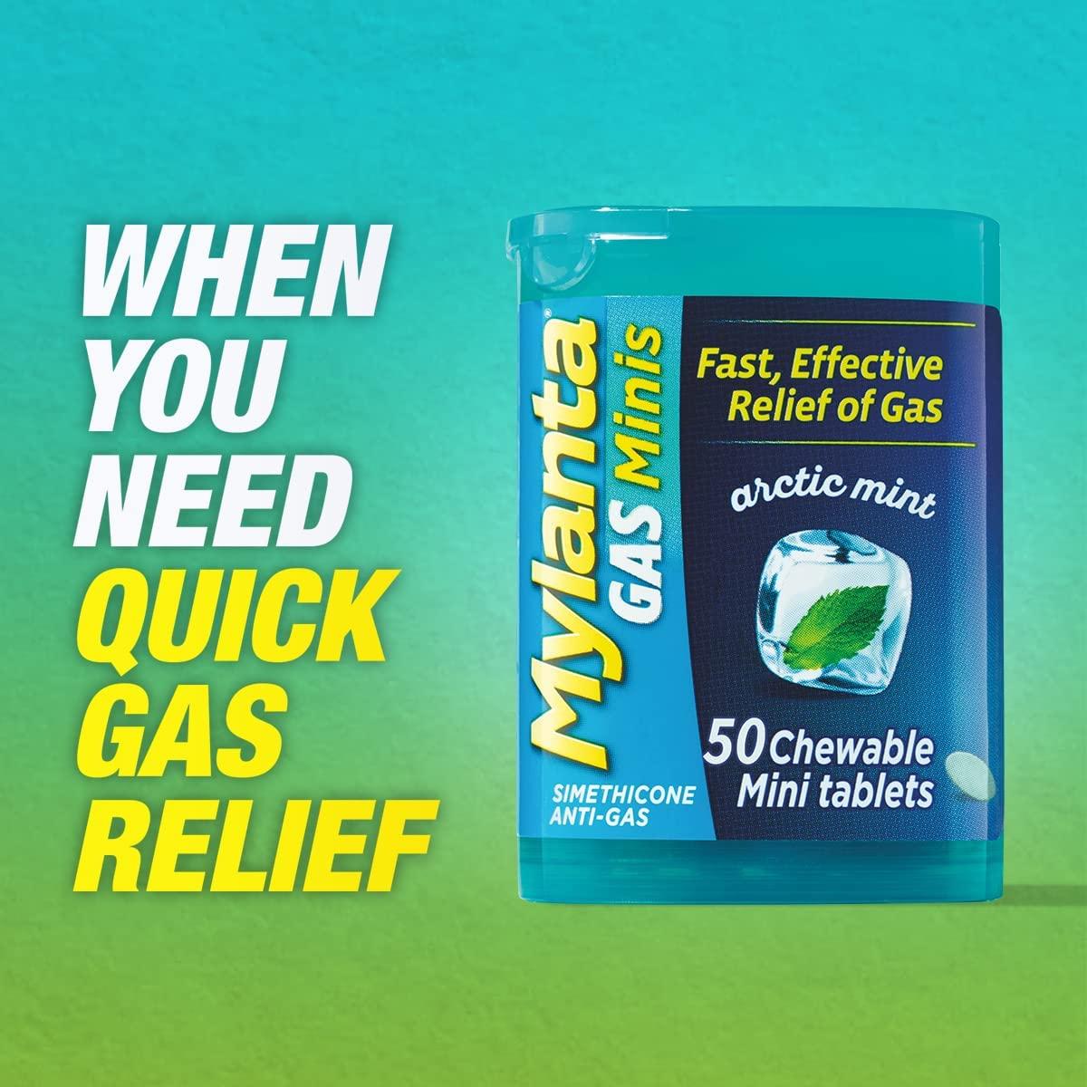 Mylanta Gas Relief Tablets, MiniTabs, Mint, 50 Count