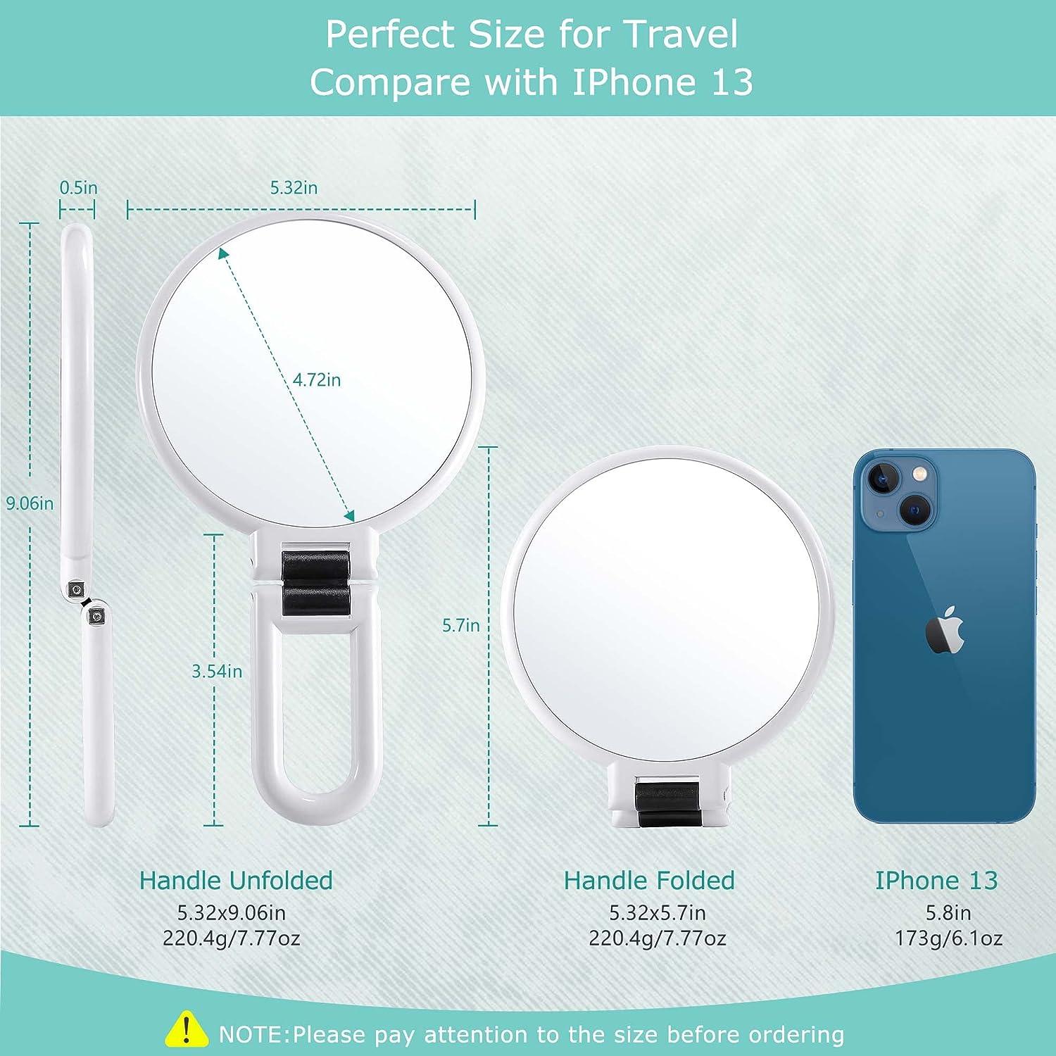 B Beauty 20x Magnifying Hand Held Mirror,Travel Folding Handheld