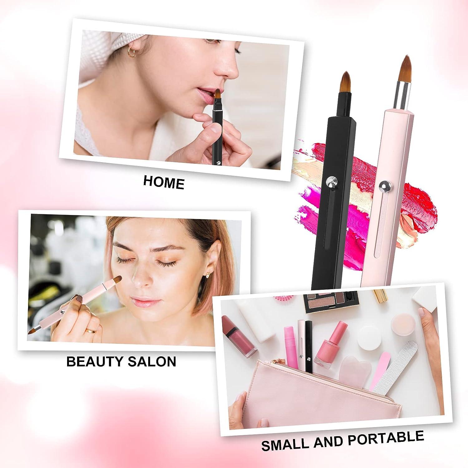 Simfree 2 Pieces Lip Brushes Retractable Lip Brush for Lipstick Double