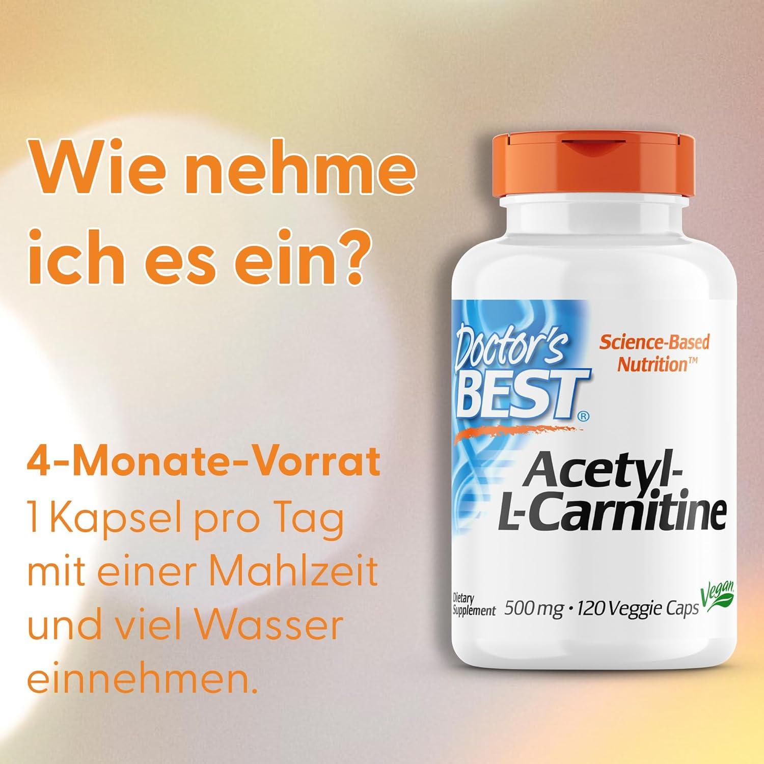 l carnitine for fat loss Doctors Best Acetyl-L-Carnitine 1000 mg Per Serving main image 1