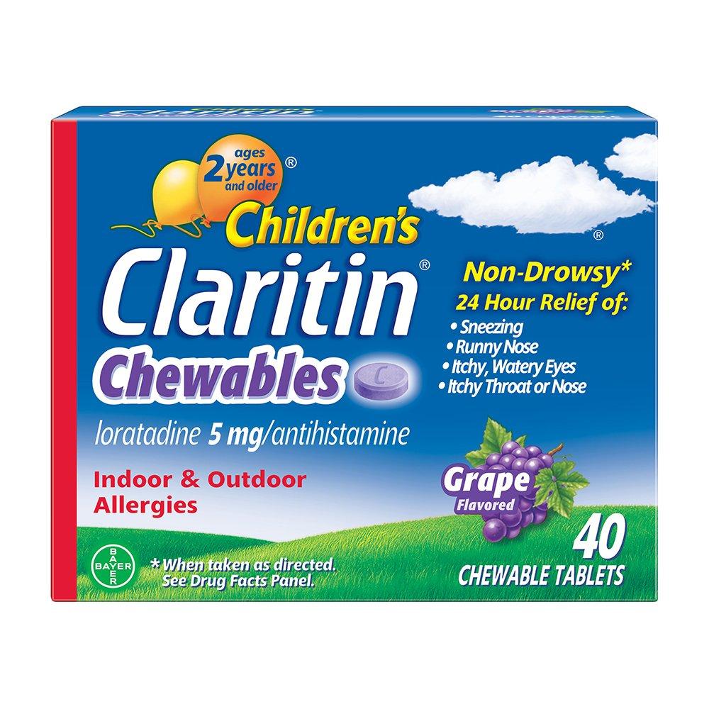 Claritin 24 Hour Allergy Chewables for Kids, Non Drowsy Allergy Relief