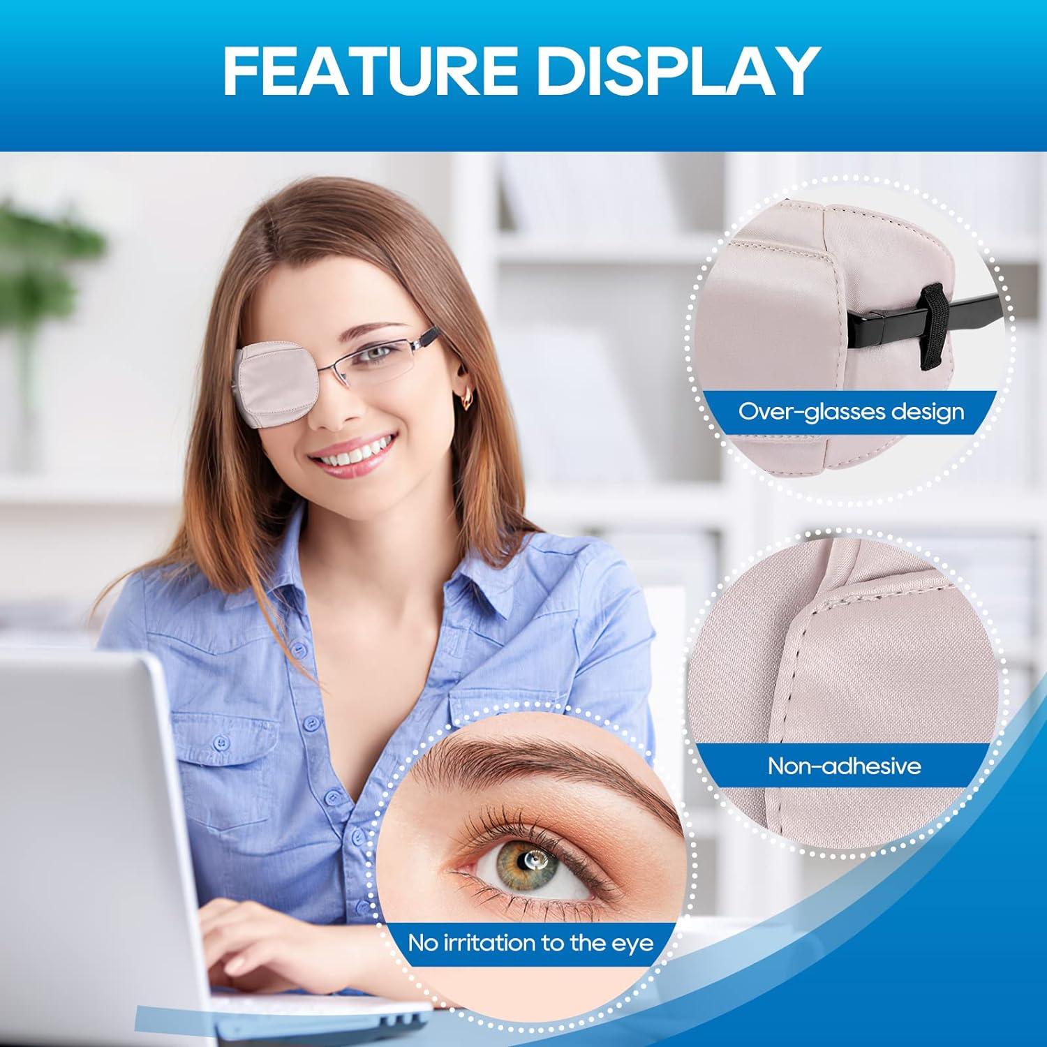 eZAKKA 3D Eye Patches for Adults Kids Left Right Eye Medical Silk Eyepatch Lazy Eye