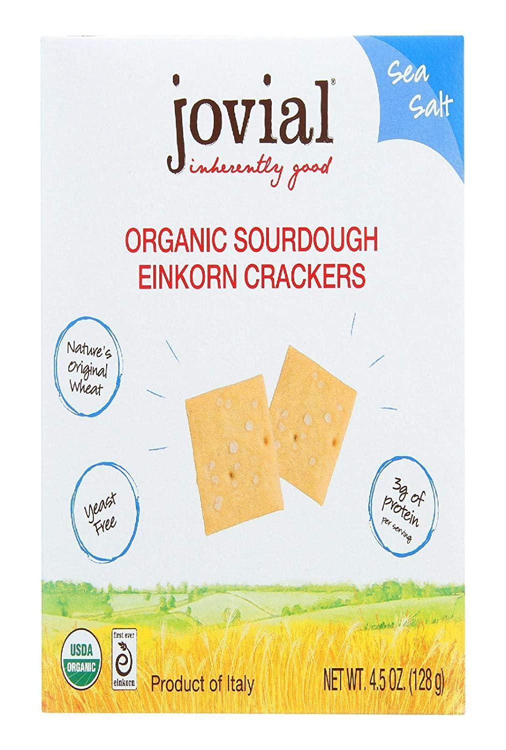 JOVIAL Organic Sea Salt Sourdough Einkorn Crackers, 4.5 OZ