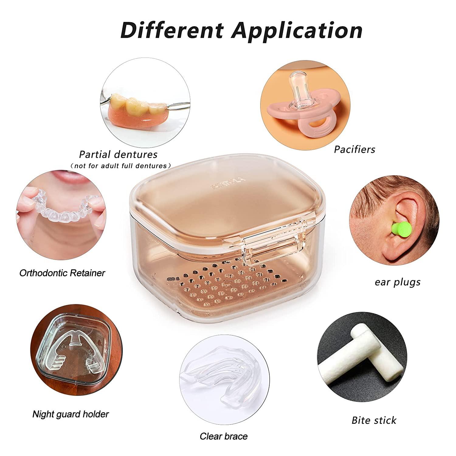 Denture Bath Box, Denture Case,Retainer cup,ThreeLayer Separation