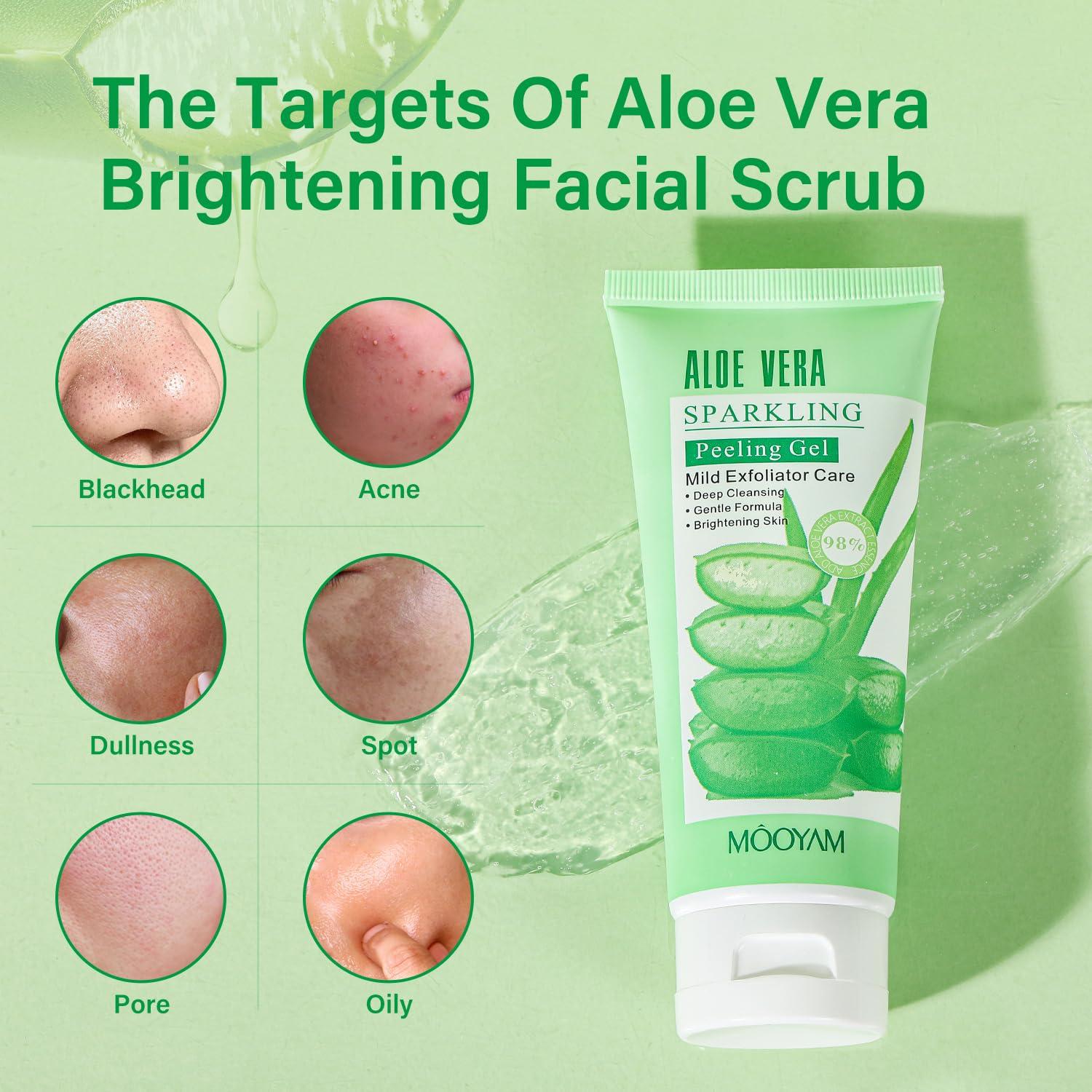 Peeling Gel & Aloe Vera Exfoliator - Brightening Facial Scrub & Deep  Cleansing Face Wash for All Skin Types | Remove Dead Skin & Refresh After  Sun Care | Buy Now with