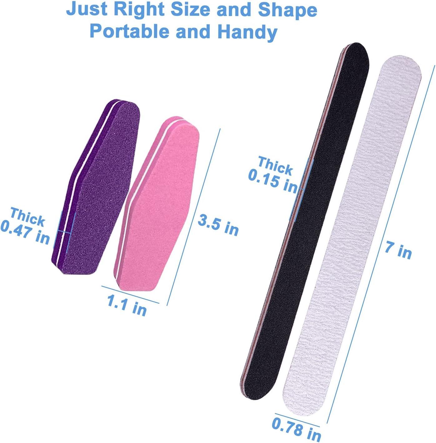 8 Pcs Nail File and Buffer, Nail Files for Acrylic Nails Buffers Blocks