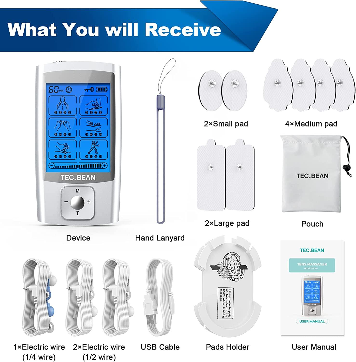 TEC.Bean Tens Unit for Pain Management and Rehabilitation with 24