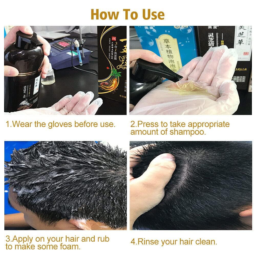 500ml Permanent Black Hair Shampoo Organic Natural Fast Hair Dye Plant Essence Black Hair Color