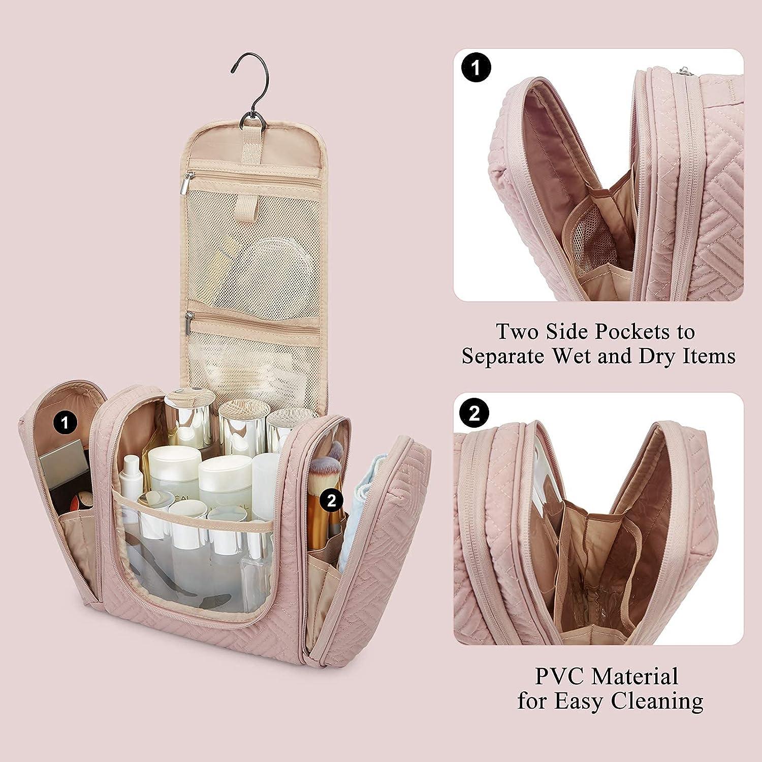 Travel Toiletry Organizer with hanging hook - Baby Pink
