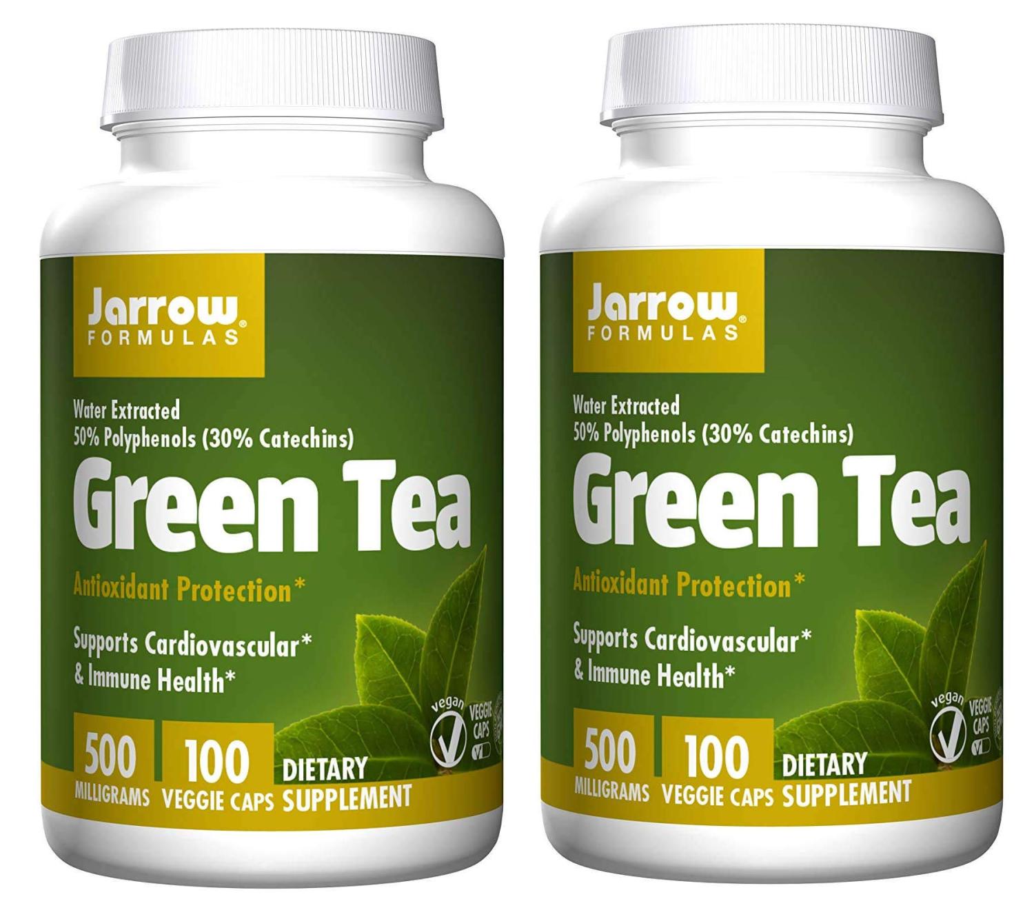 Jarrow Formulas Green Tea 500 mg 100 Veggie Caps for Antioxidant Support