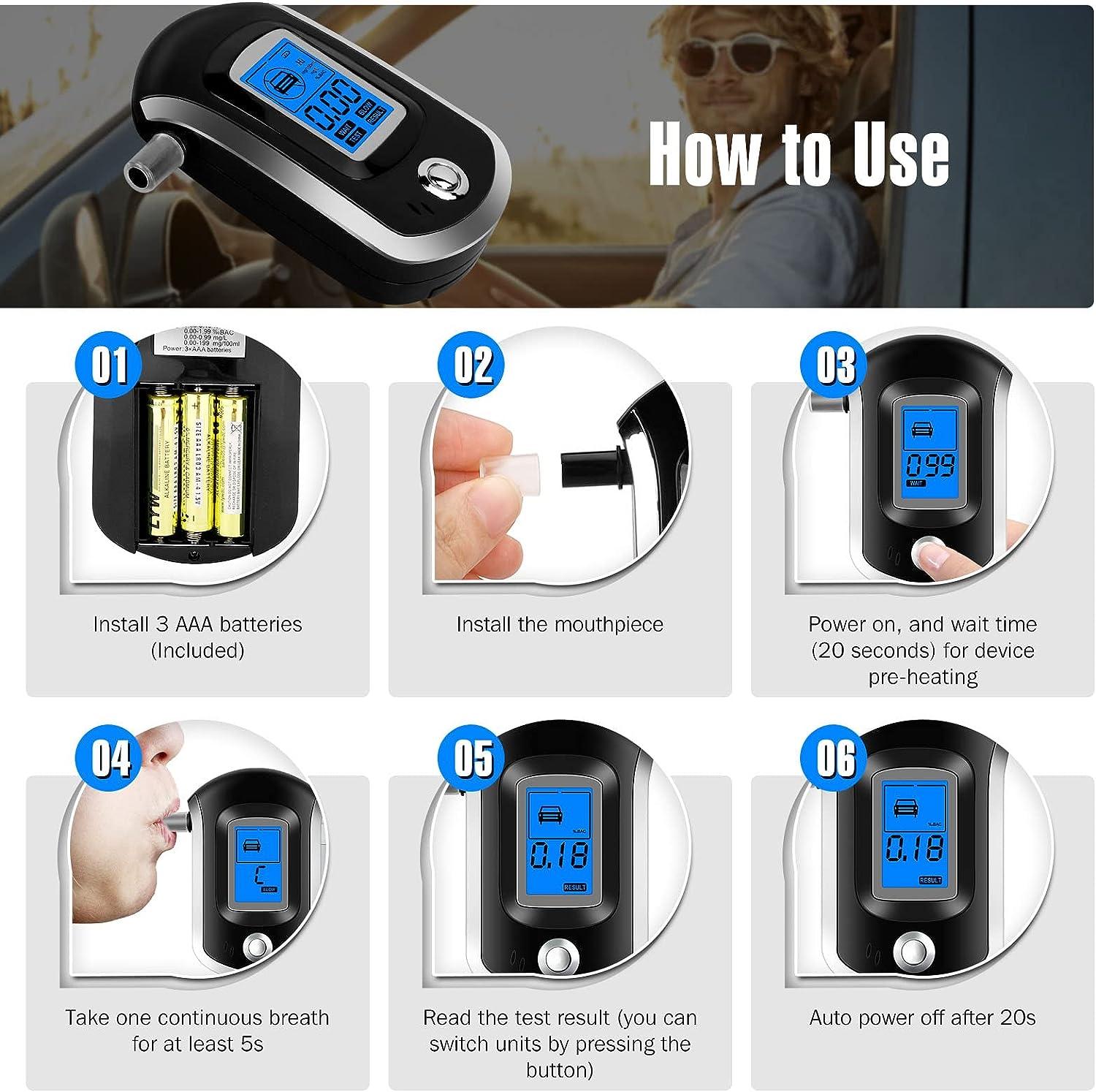 Alcohol Breathalyzer ProfessionalGrade Accuracy Alcohol Breath Tester