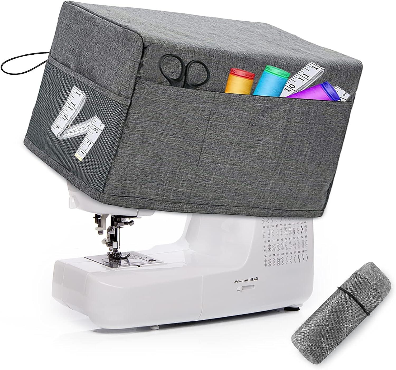Petyoung Sewing Machine Dust Cover with Storage Pockets Foldable