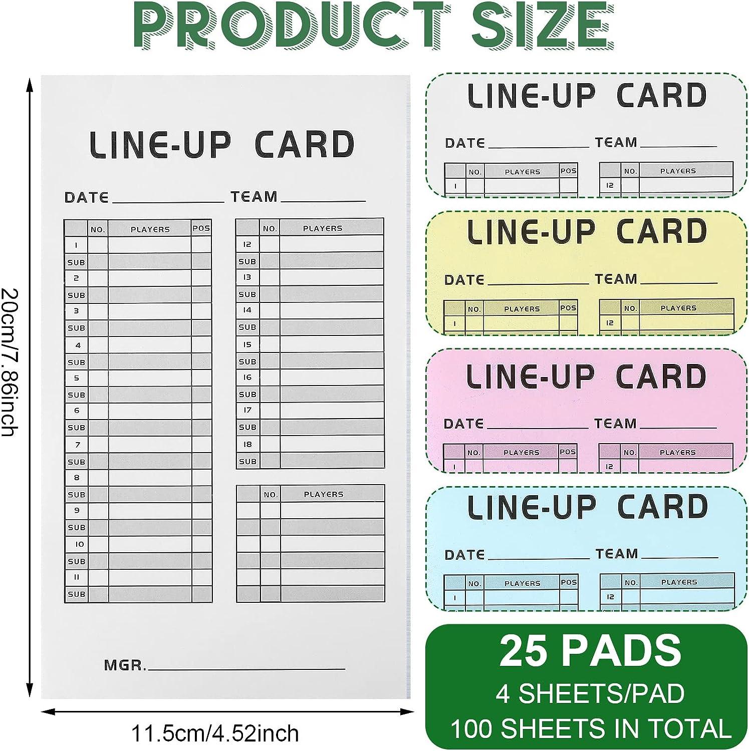 Baseball Dugout Board Set Baseball Lineup Board with 100 Sheets Lineup Cards