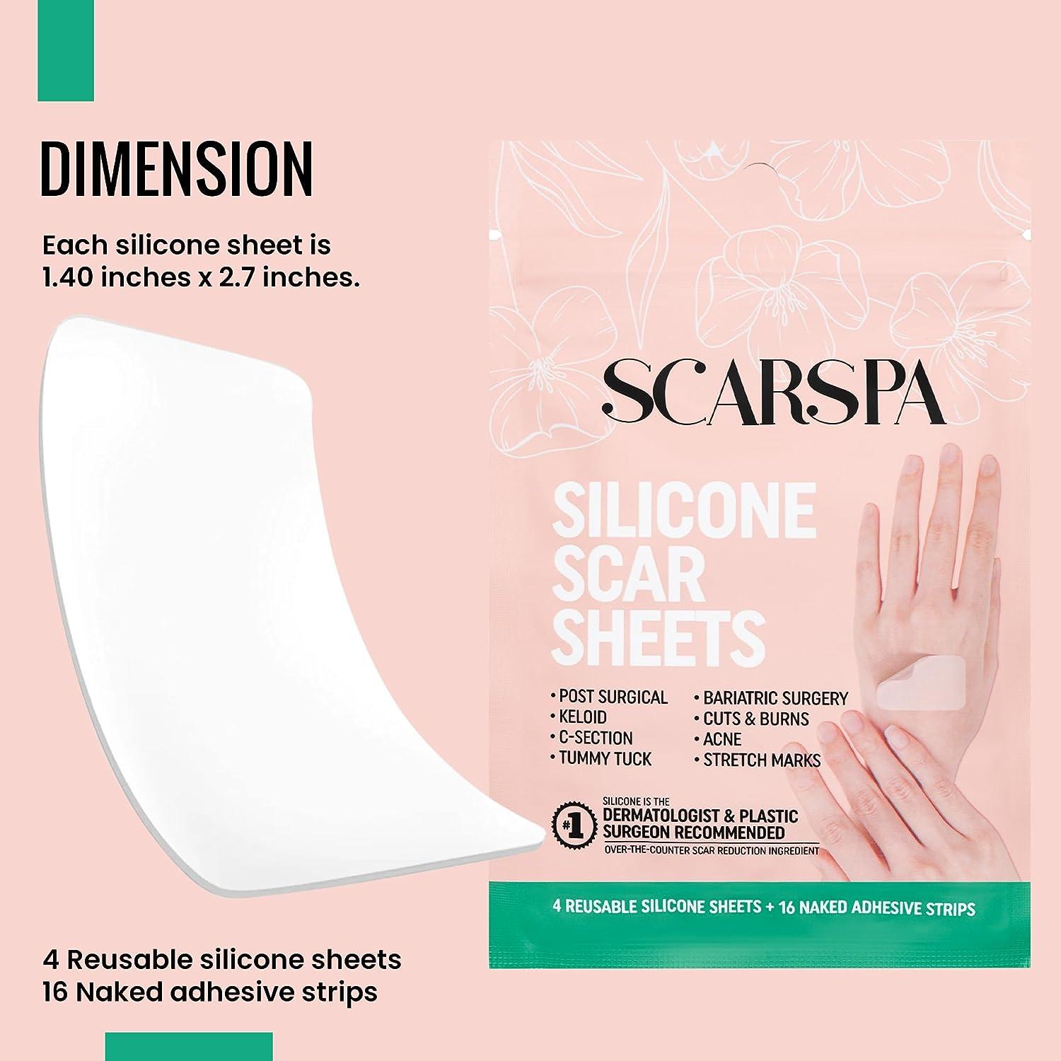 ScarSpa Silicone Scar Sheets PostSurgery Recovery Essentials for C