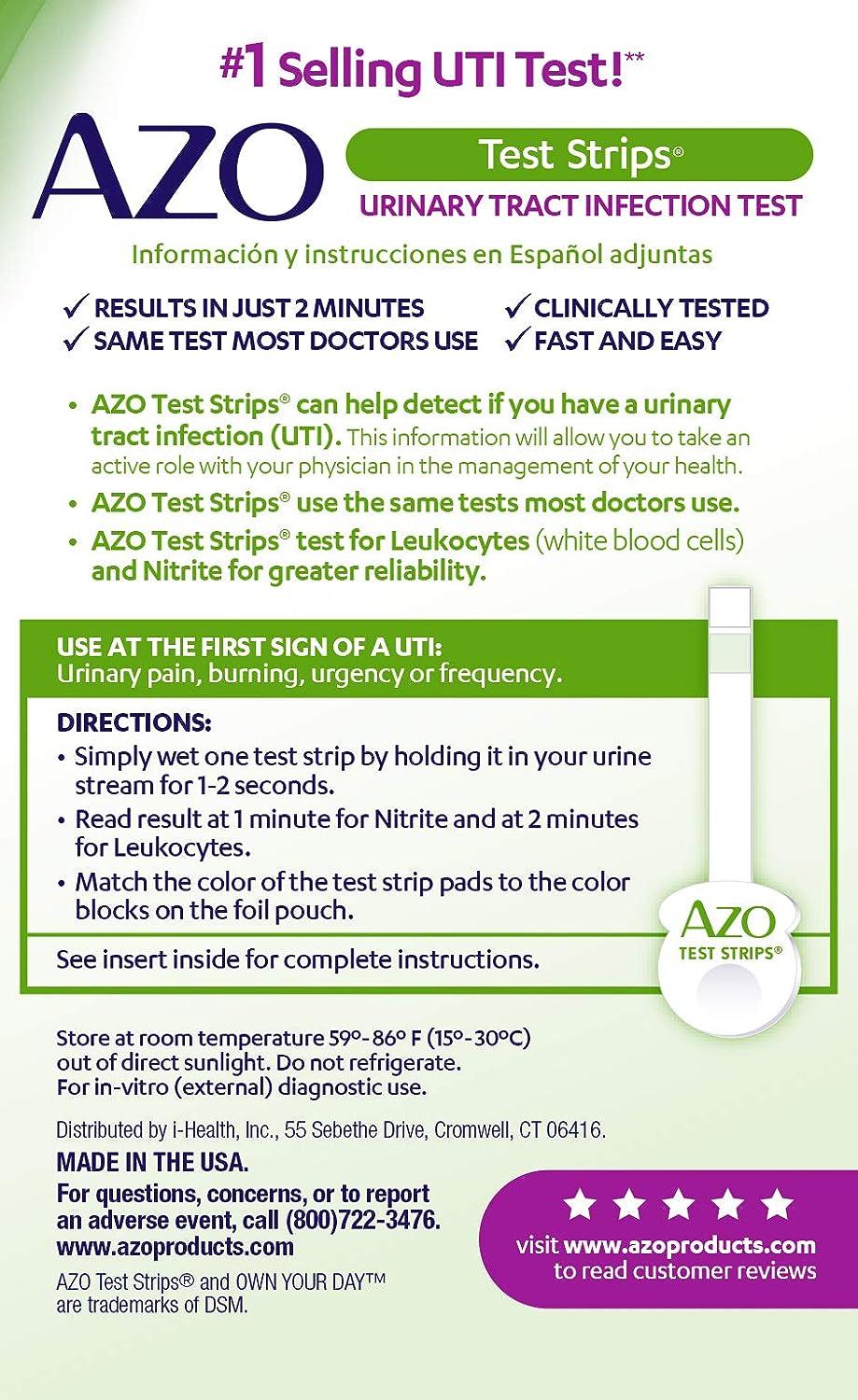 AZO UTI Test Strips Fast & Accurate Results in 2 Minutes Easyto