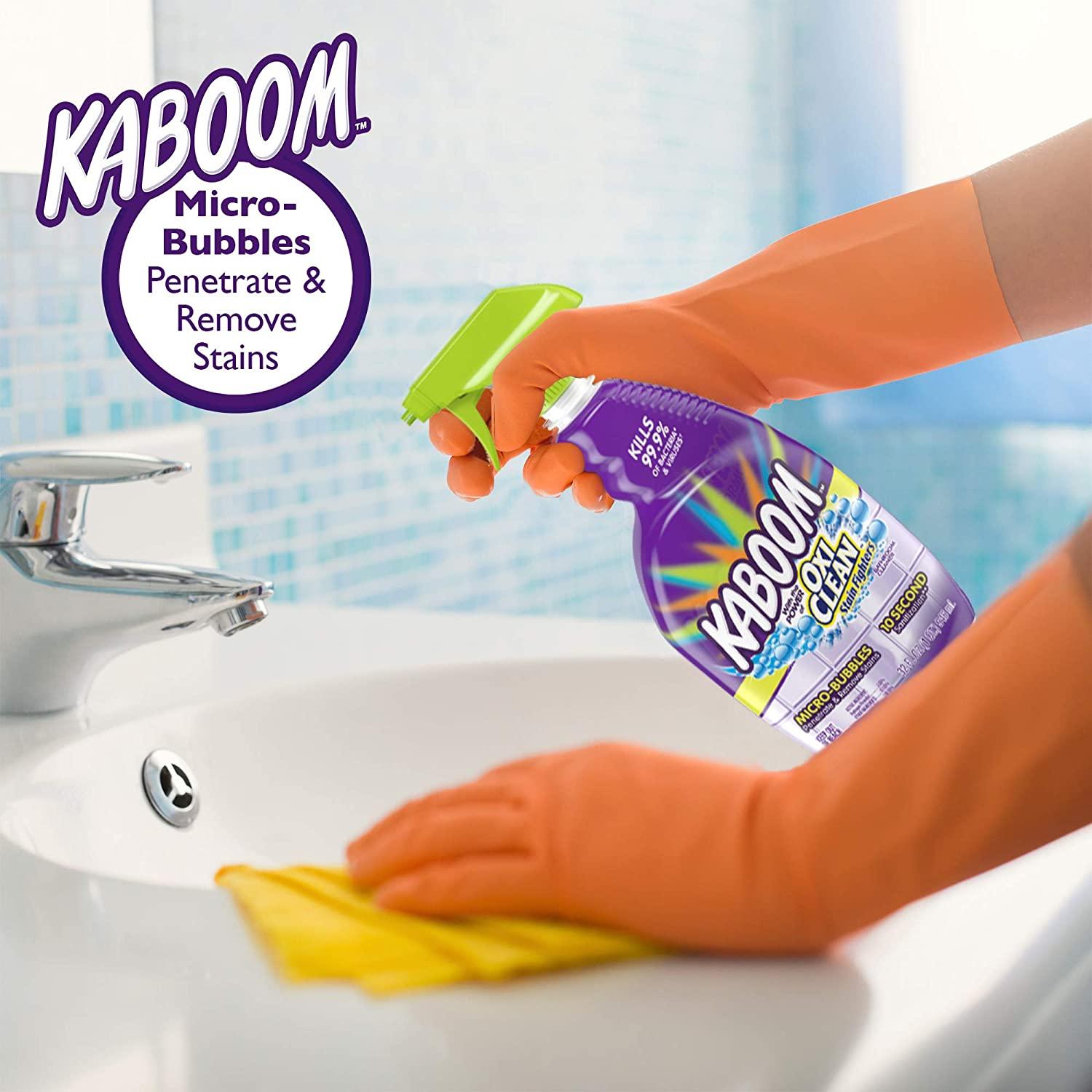 Kaboom Shower, Tub & Tile with the power of OxiClean Stainfighters