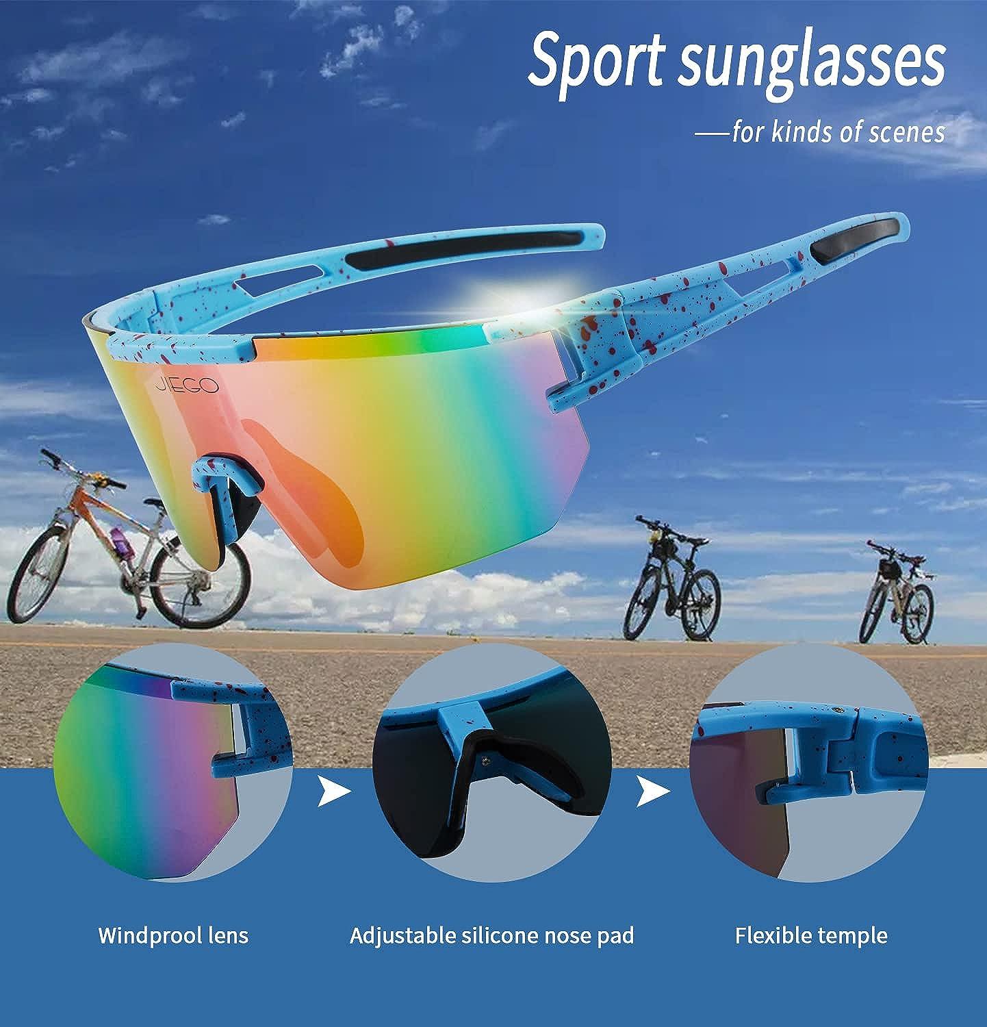  Semjar Cycling Glasses Sports Sunglasses,UV400 Adjustable  Softball Baseball Sunglasses for Mens Women Youth,80s Polarized MTB Biking  Running Sunglass : Sports & Outdoors