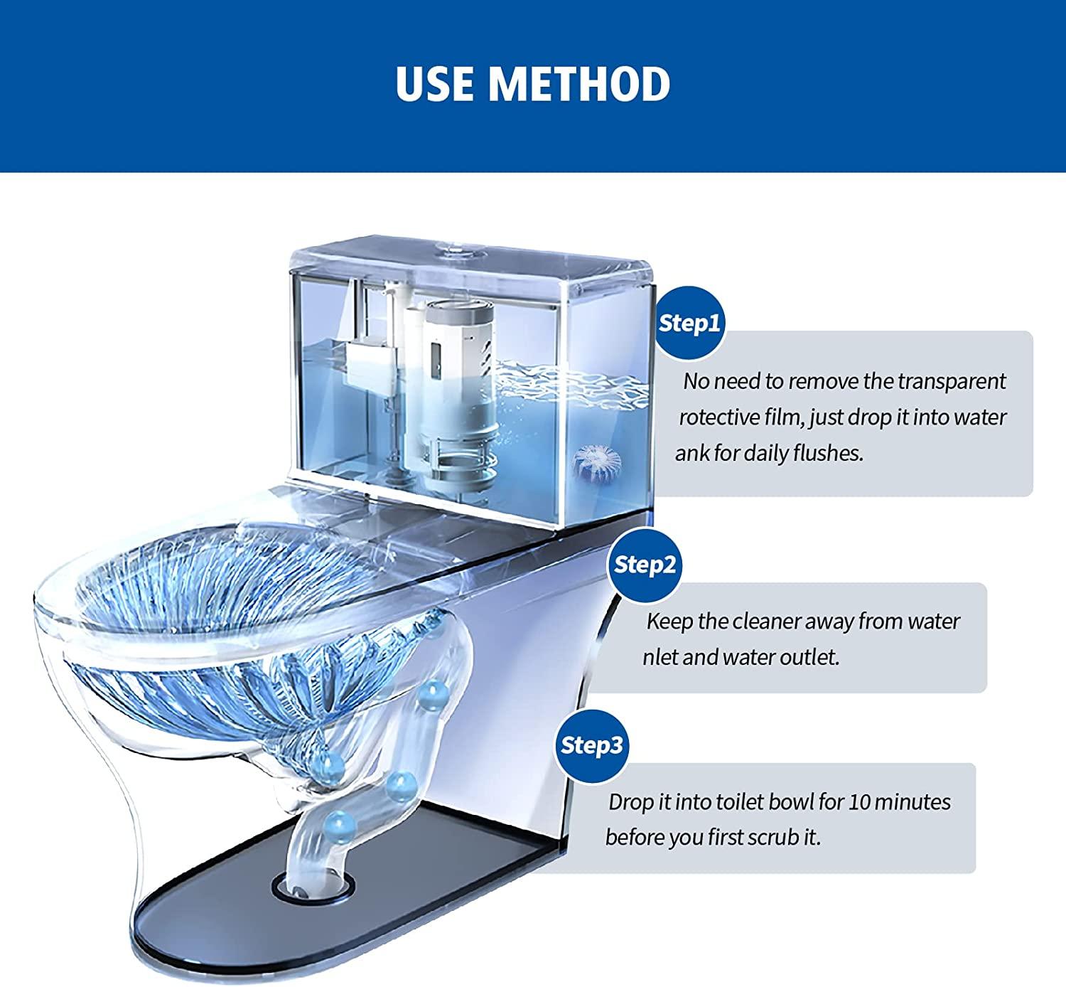 AIR U+ 12 Pcs Toilet Bowl Tablets, Toilet bowl Cleaner tablets for