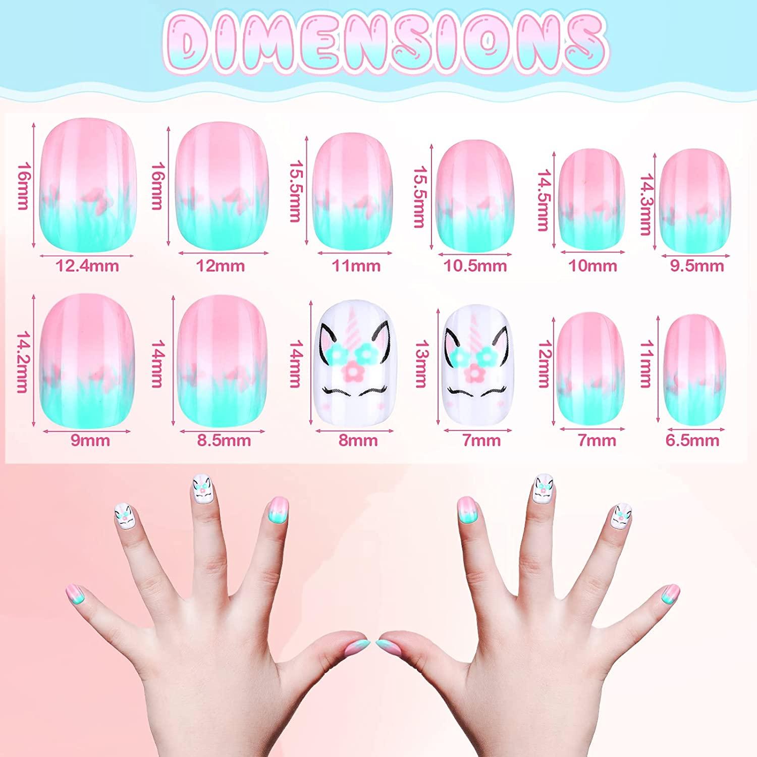  120 Pieces Press on Nails Children Fake Nails