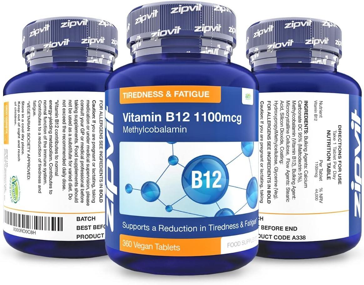 Zipvit Vitamin B12 Tablets High Strength 1100mcg Methylcobalamin 360