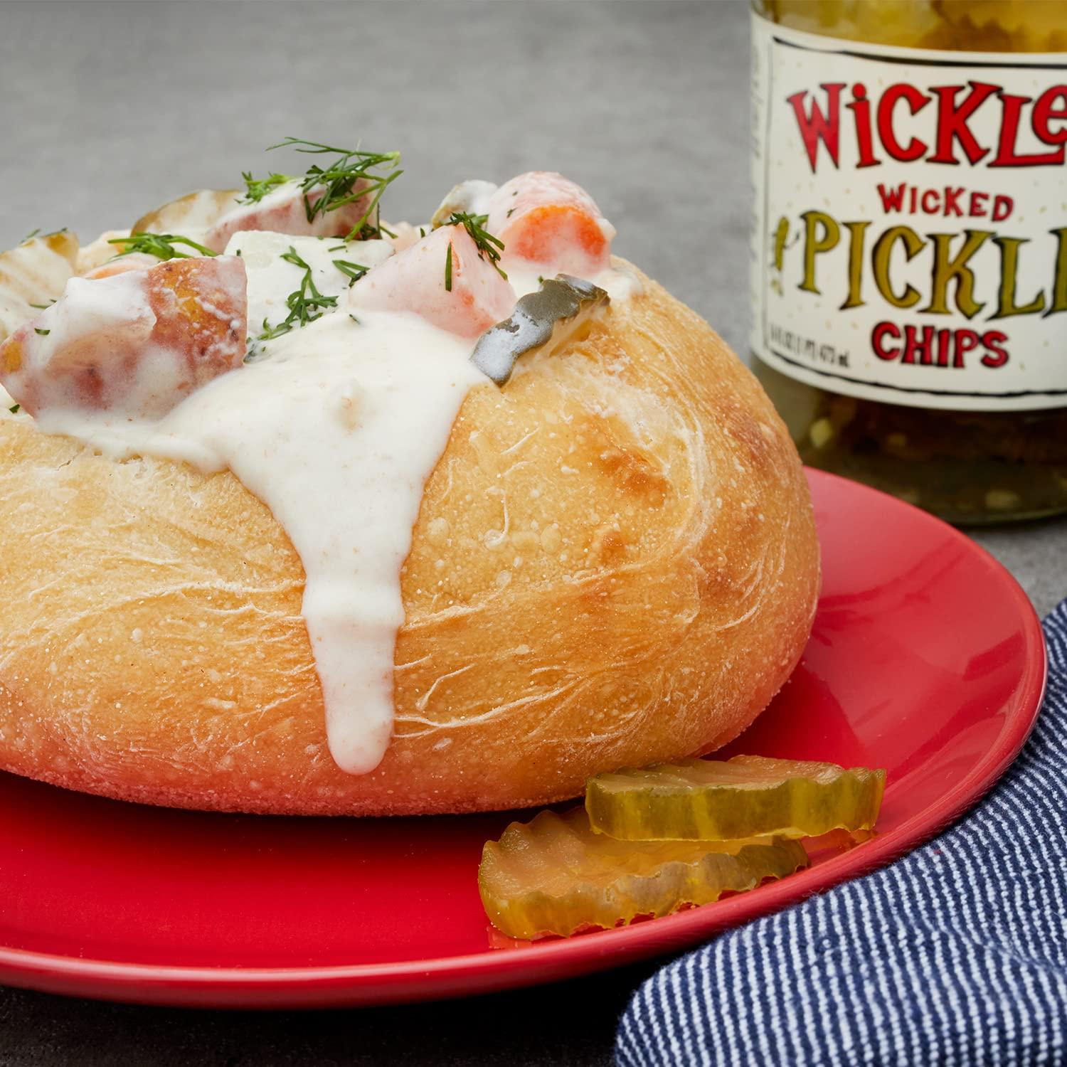 Wickles Pickles Wicked Pickle Chips (6 Pack 16oz Each) Hot Pickle