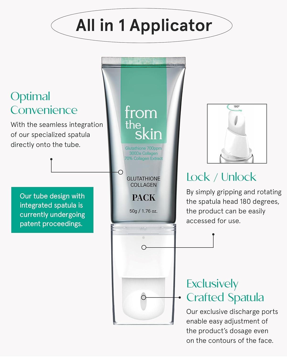 Glutathione Collagen Peel Off Mask - Anti-Aging Korean Face Mask with  Silicone Spatula | Boost Radiance & Reduce Wrinkles | 700ppm Glutathione &  300 Da Collagen | Buy Now with Express International Delivery