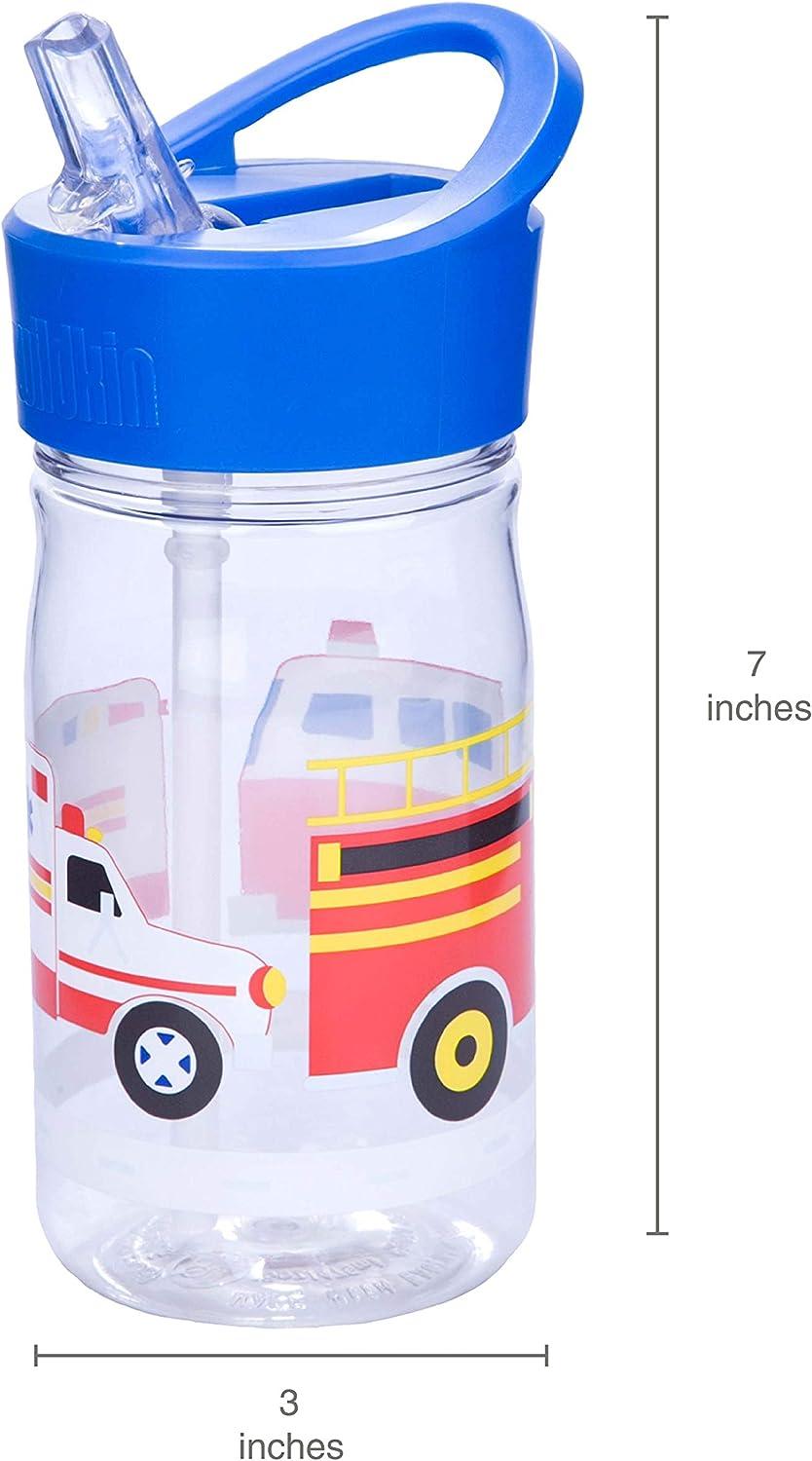 16 oz Kids Water Bottles with Straw Lid & Handle, 6 Pack Personalized  Plastic Water Bottle