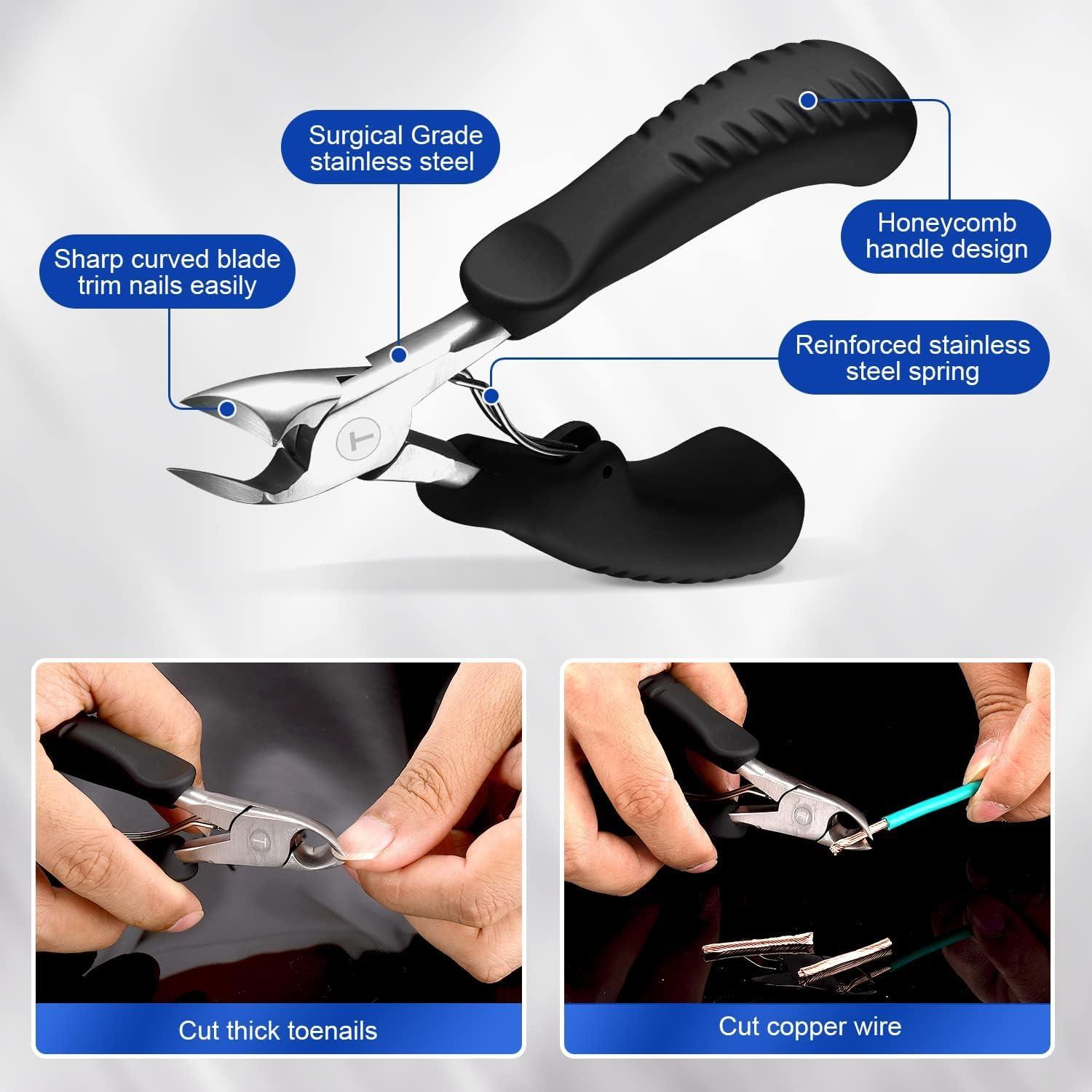 Toenail Clippers, Medical Grade Toe Nail Trimmer, Nail Clippers for Thick  Nails or Ingrown Toenail Tool, Stainless Steel Sharp Pedicure Toe Nail  Clippers Adult, with Easy-to-Grip Rubber Handle.