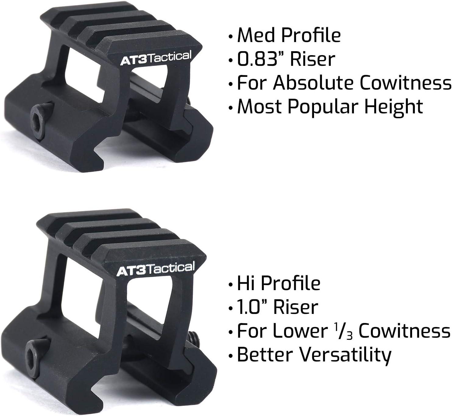 AT3 Tactical PROMount Red Dot Riser Mount .83 or 1 Inch Height for