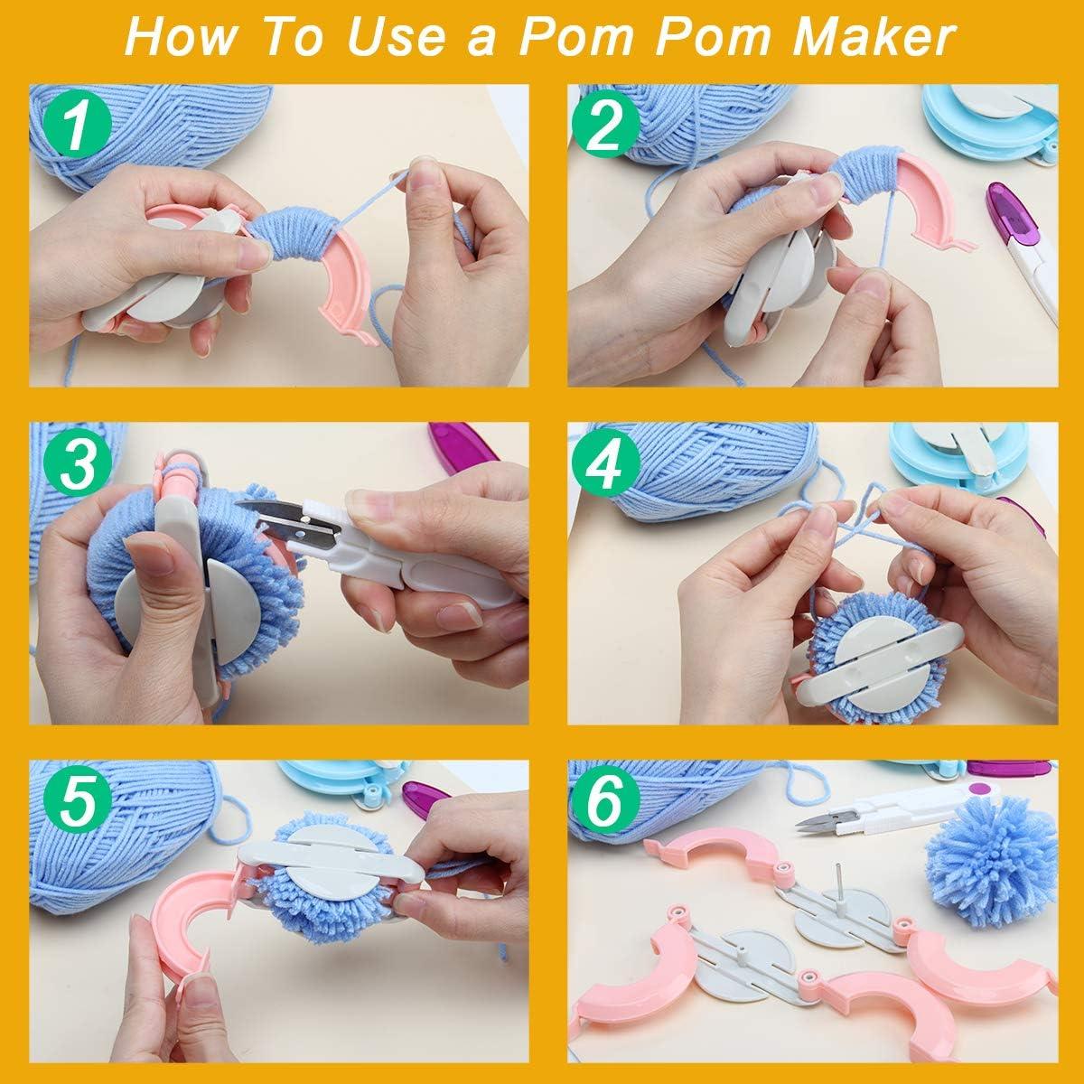 DIY Pompom Maker Fluff Ball Weaver Pom Poms Knitting Crafts Tool