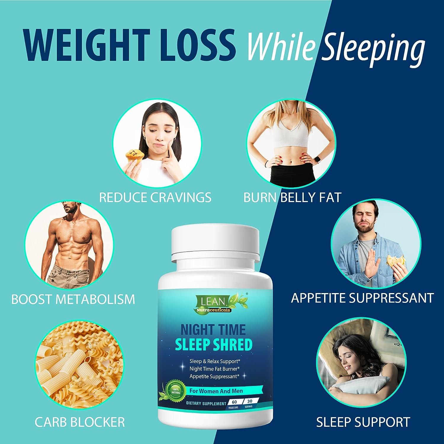 Night Time Sleep Shred Fast Fat Burner Weight Loss Aid Pill