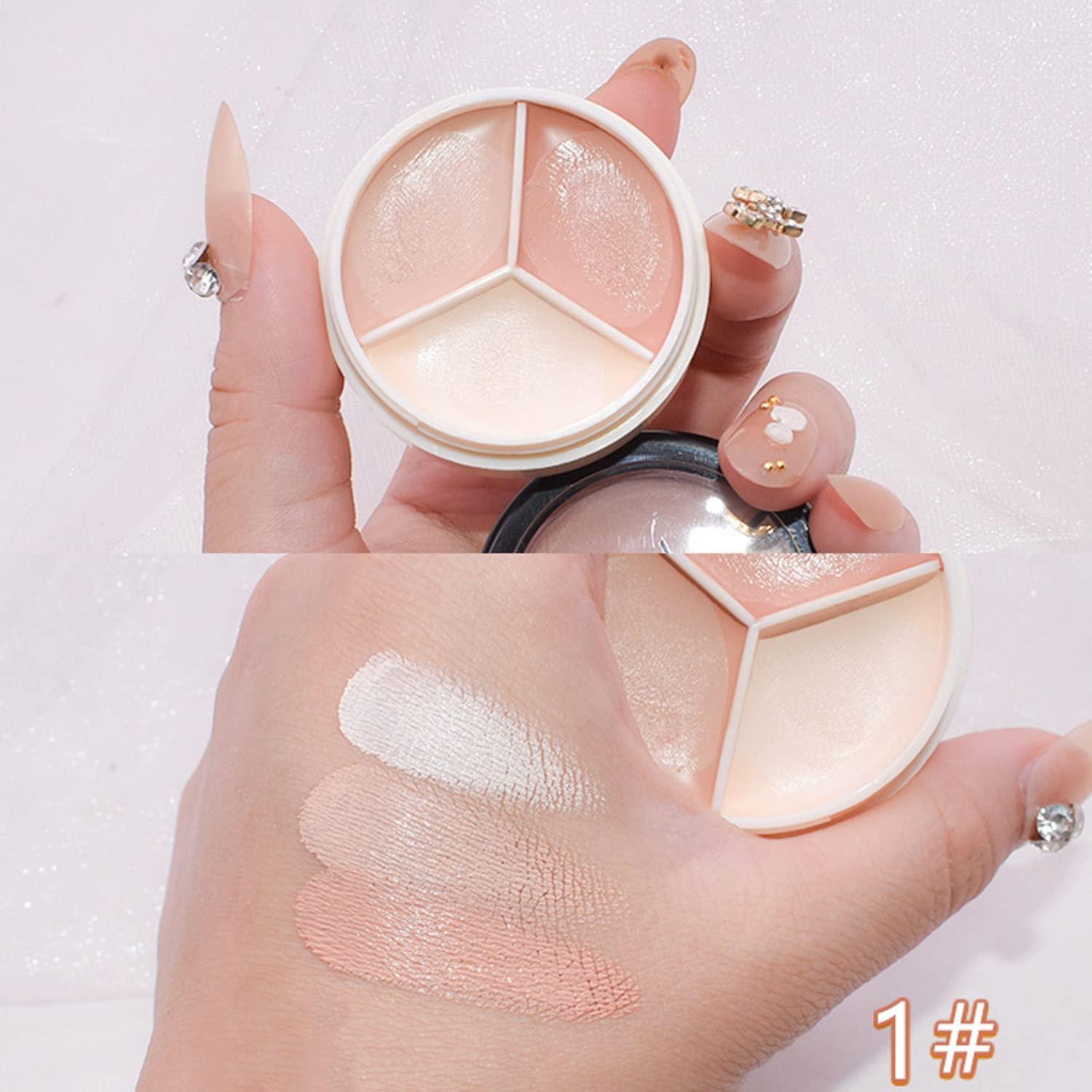 Mini Makeup Set Cushion Cream With 3 Colors Concealer Palette, Lightweight  Soft 2 In 1 Concealer Foundation Makeup , Durable, Full Coverage, Waterproo