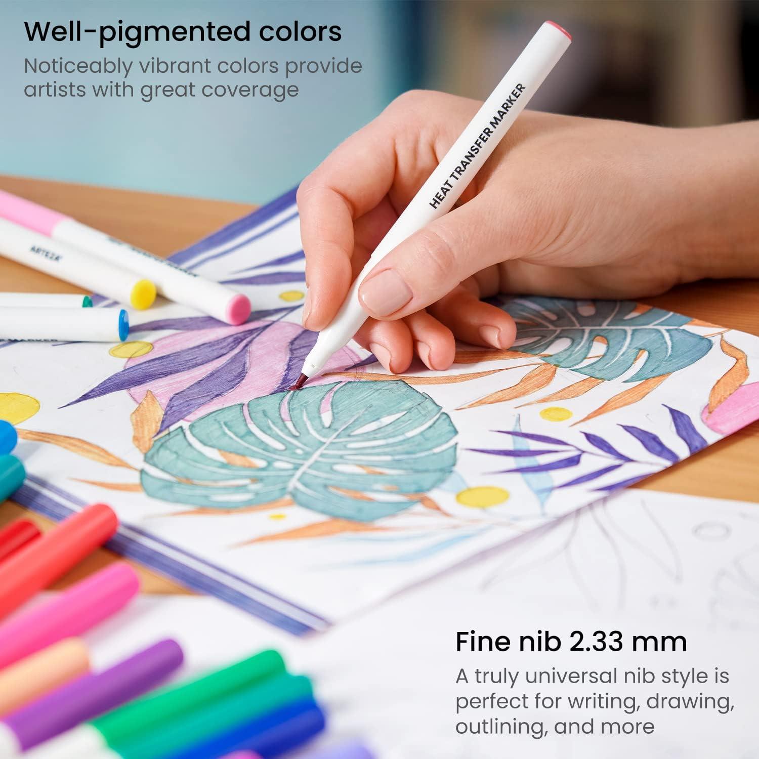 Acrylic Markers, Bright Colors, Fine Nib - Set of 40 - Arteza