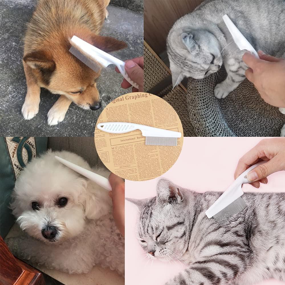 TanDraji Dog Combs for Grooming, Metal Dog Grooming Comb and Cat Flea