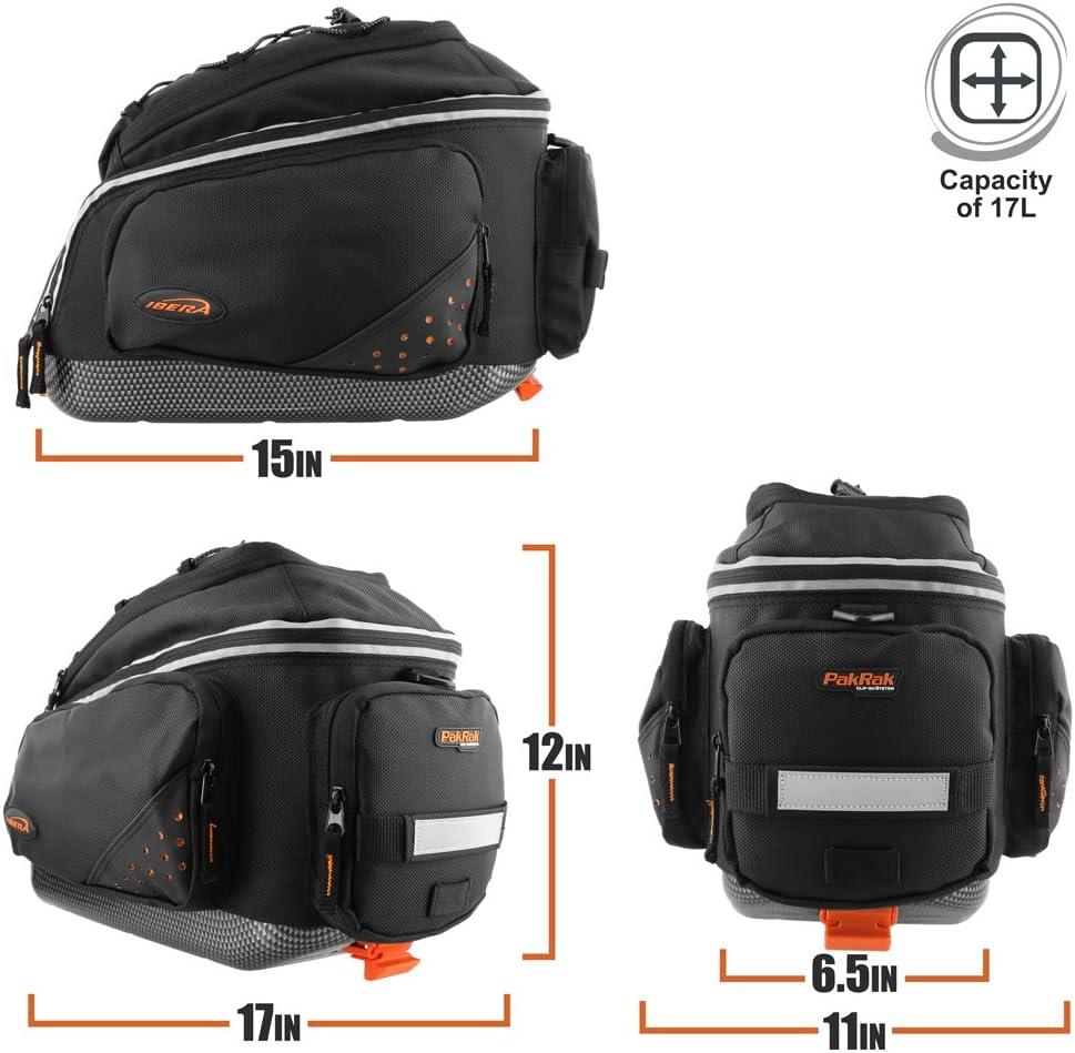 Ibera Bike Trunk Bag PakRak Clip-On Quick-Release Commuter Bag