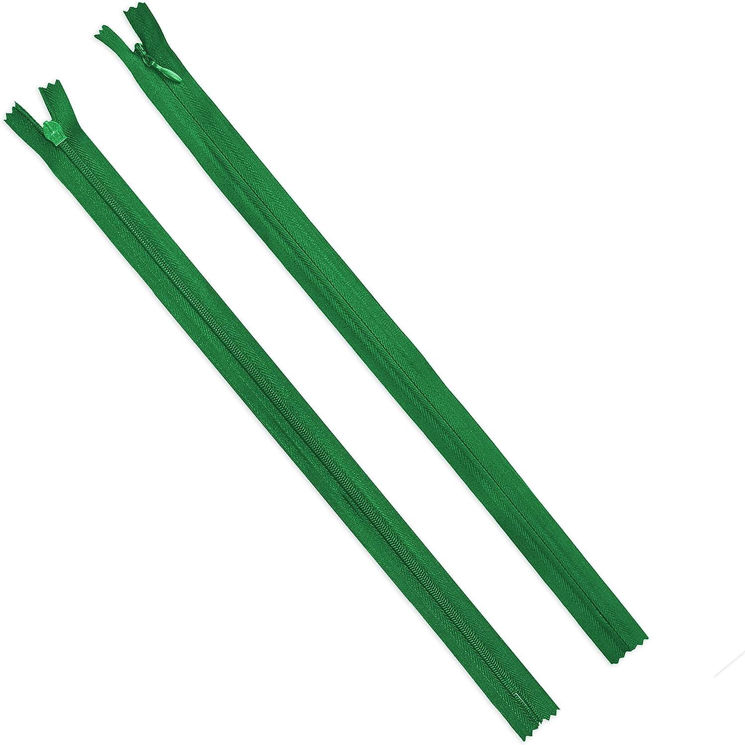 7 inch Invisible Zipper Green Non Separating Zipper Nylon Green Zipper  Crafts 7” Zipper for Sewing