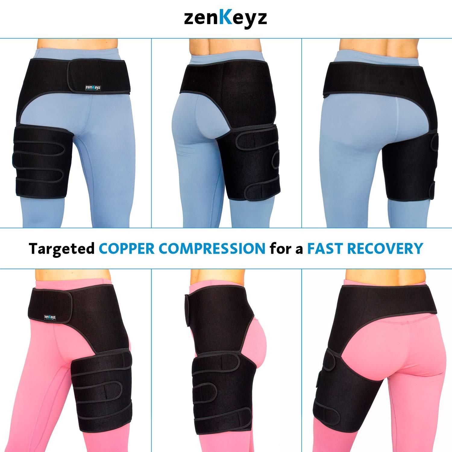 Copper Compression Hip Brace Sciatica Groin Wrap for Pain Relief