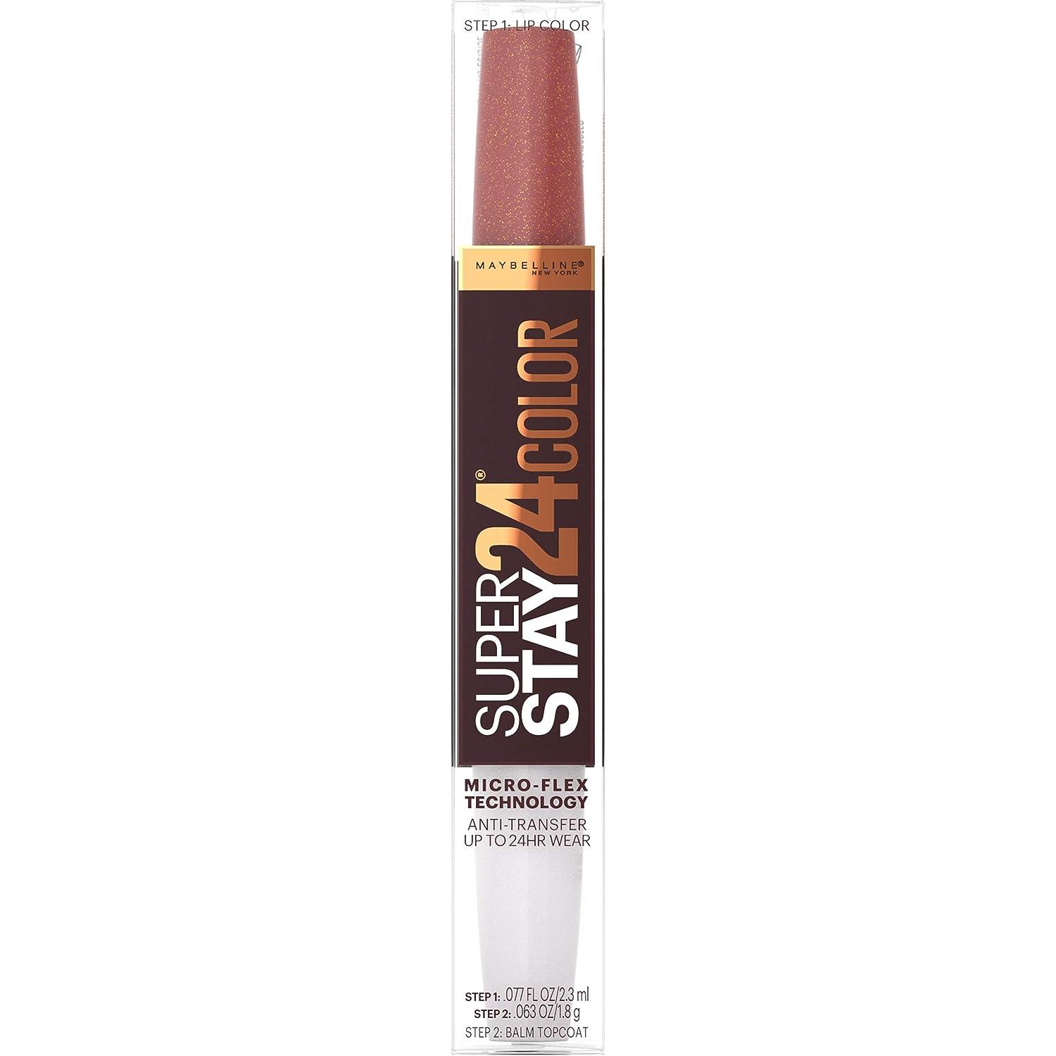 Maybelline Superstay 2 Step Lipstick – 24h Halt, 105 Blush On, 2,3 Ml Mit Pflegendem Balsam