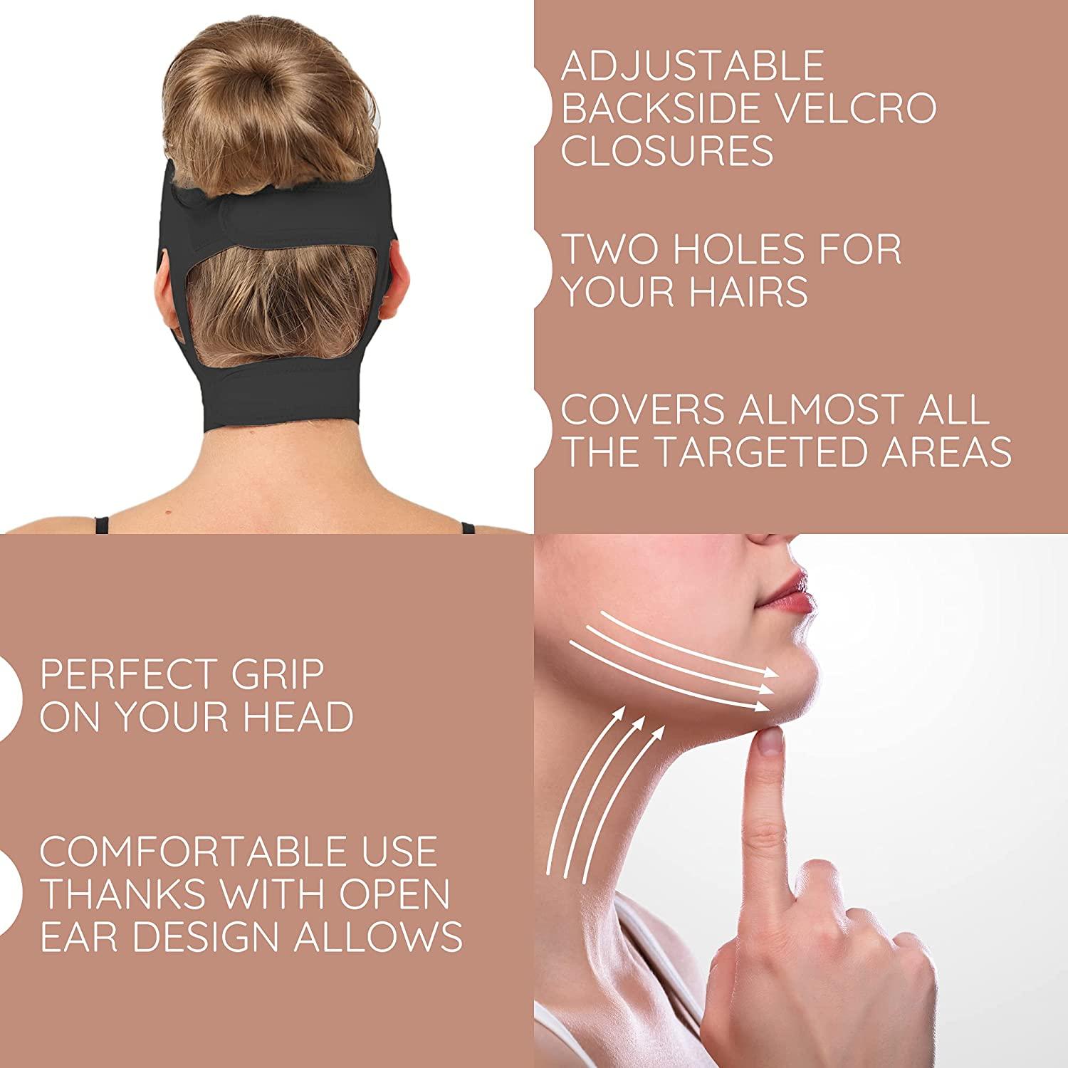 Neck Chin Compression Garment Strap Bandage, Face Slimmer, Double Chin