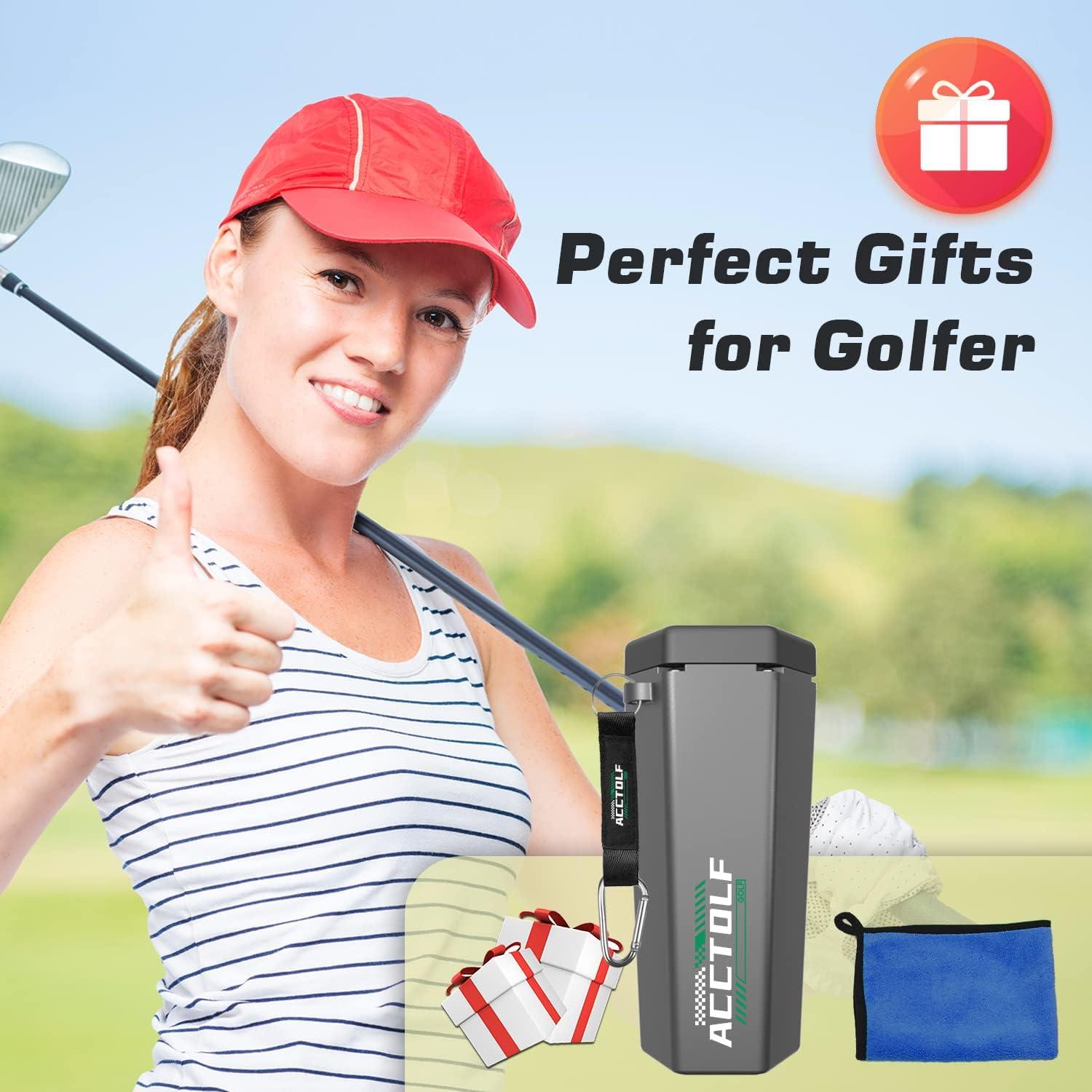 ACCTOLF Portable Golf Ball Washer Cleaner, Golf Accessories for Men Women,  Golf Club Cleaning Kit with Towel Unique Brush Best Golf Gifts for Men/Women