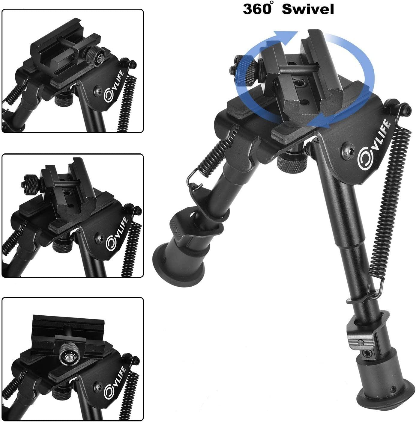 CVLIFE 69 Inch Picatinny Bipod with 360 Swivel Adapter Spring Return
