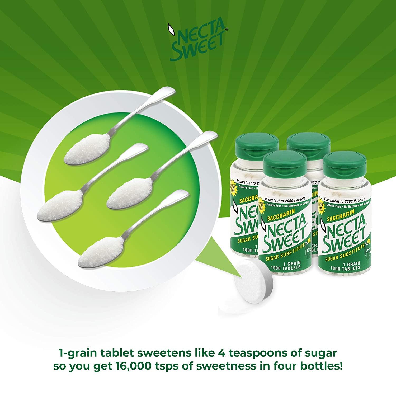 Necta Sweet 1Grain Saccharin Tablets ZeroCalorie Sugar Substitutes